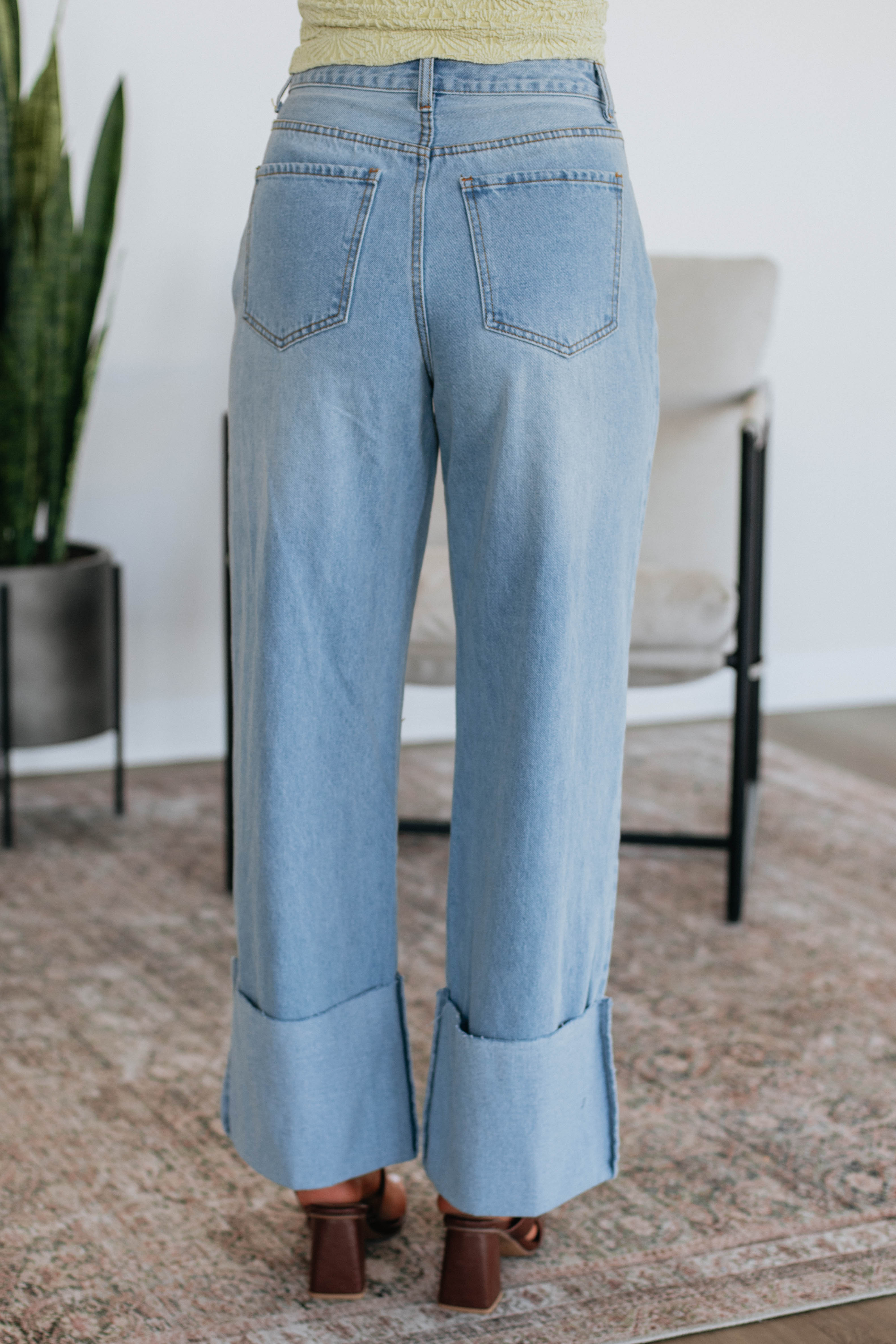 Cosette Women's High Waist Wide Leg Jeans - Medium Wash Denim Pants for Casual & Office Wear
