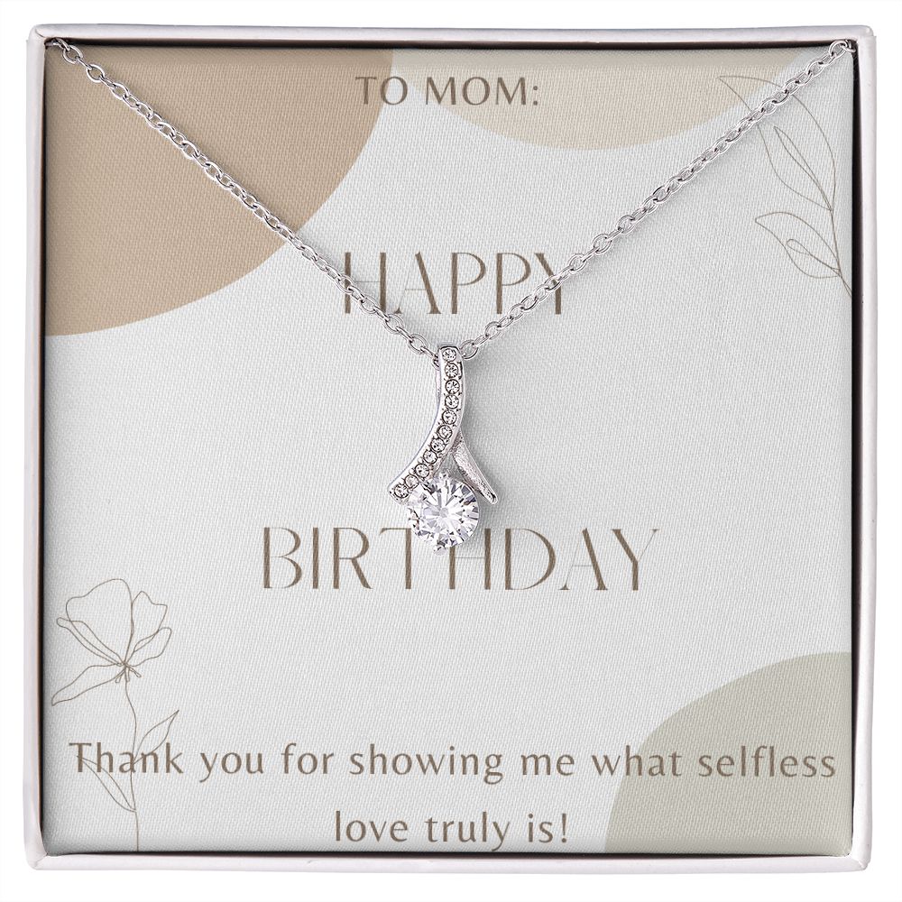 Happy Birthday Mom Jewelry - Sterling Silver Heart Necklace Gift for Mother's Birthday, Anniversary, Christmas | Perfect for Gifting, Special Occasions & Everyday Wear