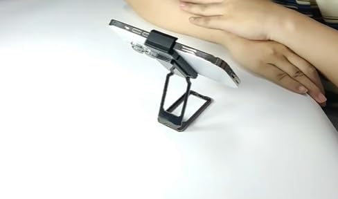 360° Rotating Phone Stand Holder for iPhone 16/15/14/13/12 - Silver | Perfect for Desk & Travel Use