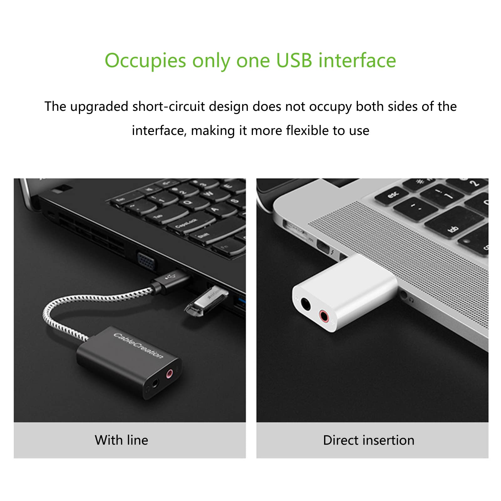 HOOLRZI USB Sound Card Adapter - External 3.5mm AUX Stereo Audio Converter with Microphone Support for PC, Laptop, Desktop - Perfect for Gaming, Streaming, Music Production & Conference Calls