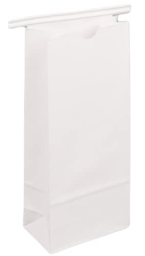 25-Pack 1 LB White Tin Tie Bakery Bags - No Window, Resealable Cookie & Coffee Bags for Freshness - Perfect for Home Baking, Gift Packaging, and Store Display