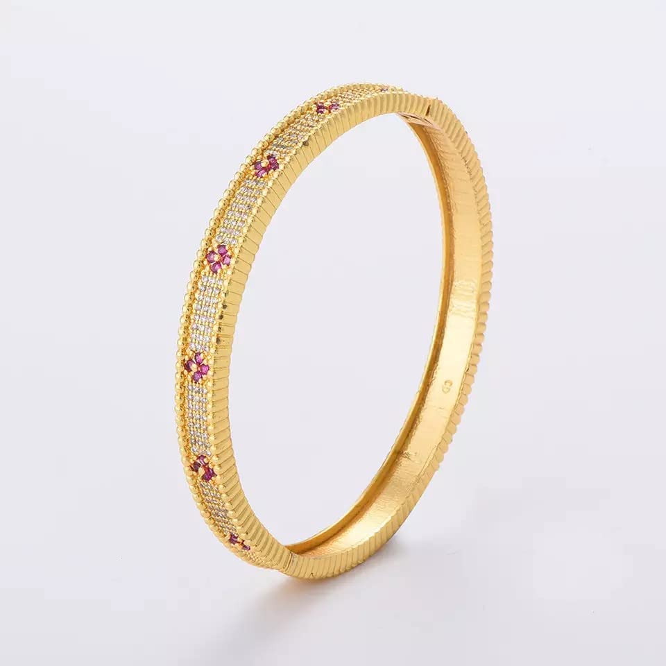 18K Gold Plated Bangle Bracelet for Women - Elegant S&M Jewelry #11 | Perfect for Parties, Weddings & Everyday Wear