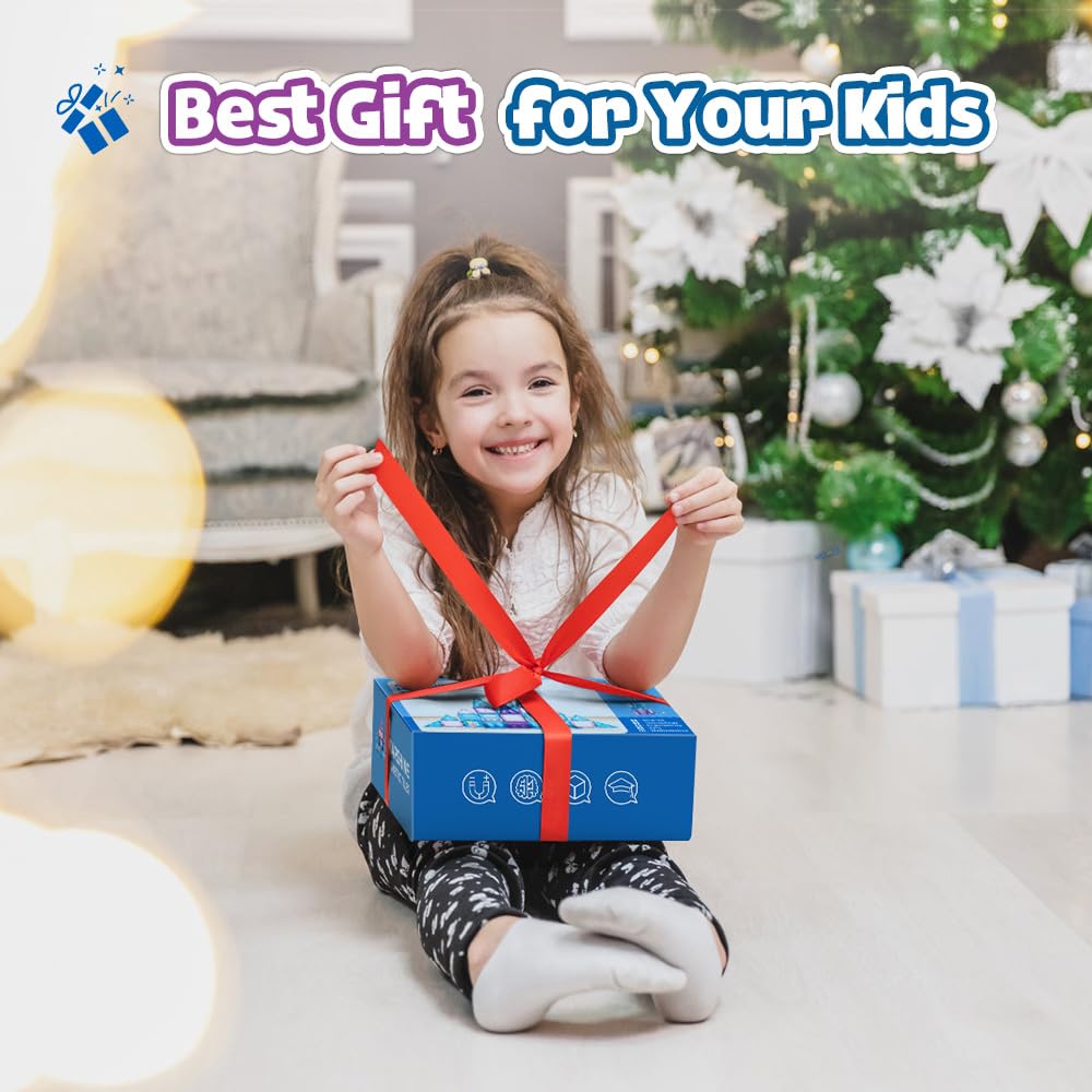 Frozen Castle Magnetic Tiles - 3D Diamond Building Blocks STEM Educational Toys for Kids Ages 3-8, Creative Construction Set for Pretend Play & Learning, Perfect Birthday Gift for Boys & Girls | Great for Preschool Classroom, Home Playroom & Indoor Activities