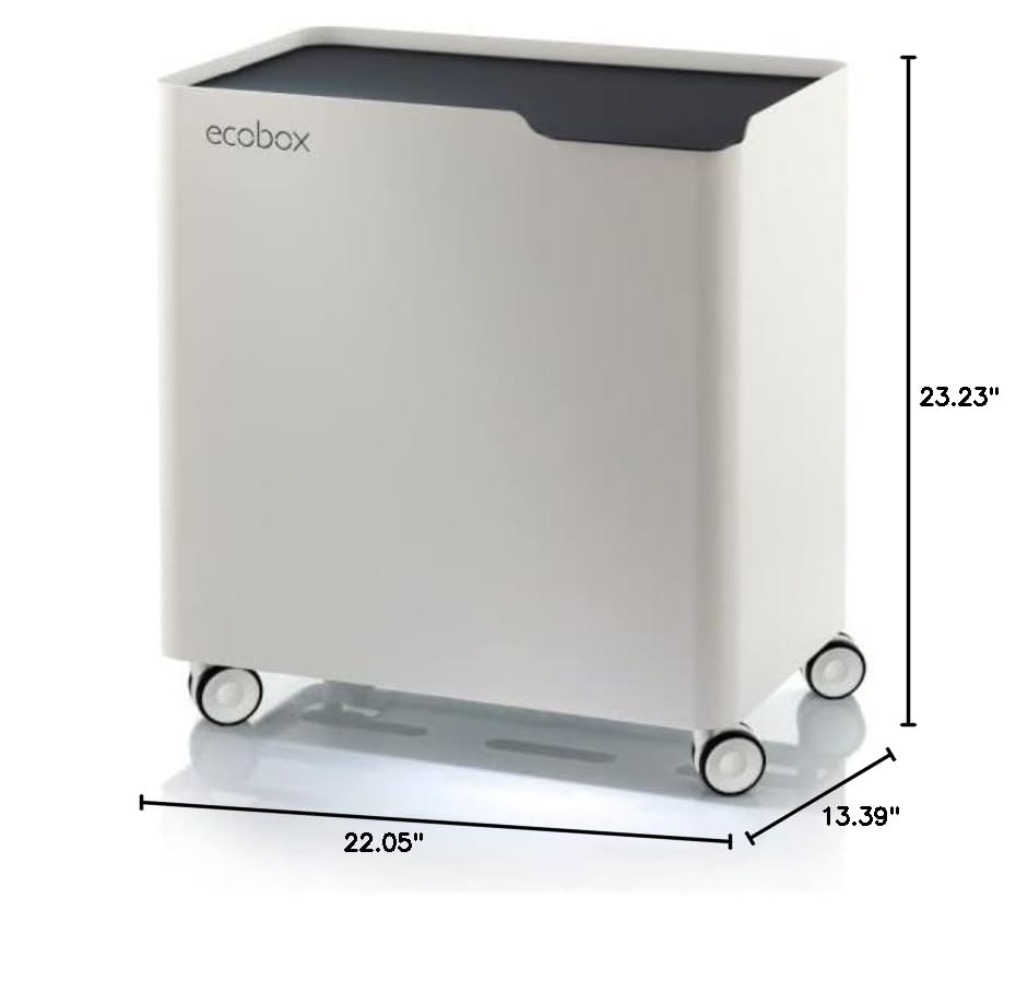 Eco-Friendly Trash Can & Recycling Bin with Soft Closing System - DON HIERRO ECOBOX Black | Perfect for Kitchen, Office & Home Waste Management