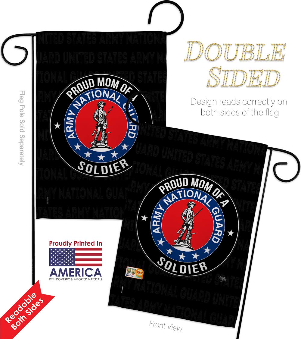 Proud Military Mom Garden Flag - Double-Sided 28x40 Inch USA-Made Army National Guard Yard Banner for Veterans & Armed Forces - Perfect for Front Yard, Porch Decor & Patriotic Gift Giving