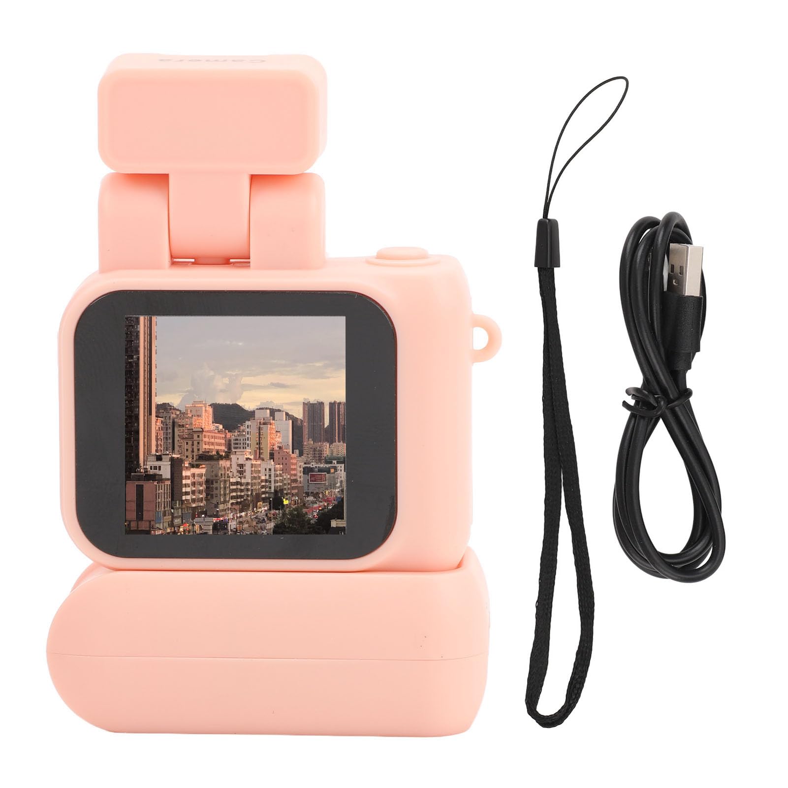 Lazmin112 Mini DV Camera 1080P HD - Portable Small Video Camera with Flashlight, 1.44in Micro DVR Camcorder - Keychain Video Recorder for Students, Kids, Home Security & Vlogging (Light Red) - Perfect for Travel, Classroom & Outdoor Adventures