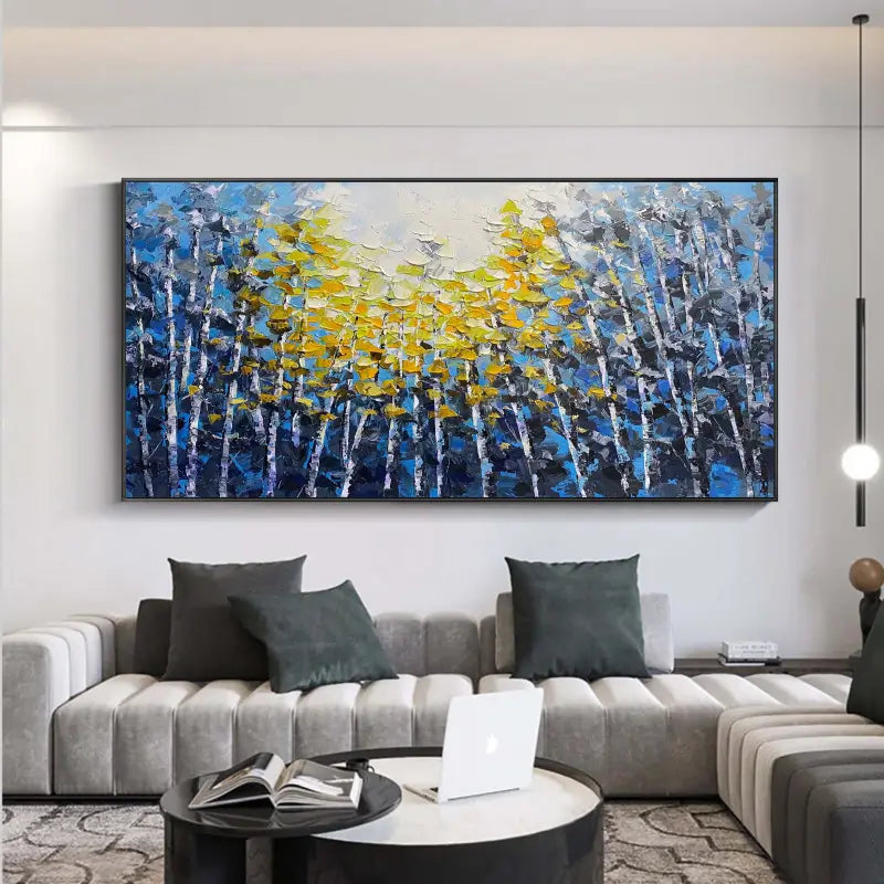 Beautiful Flower and Tree Painting #FT027 - Handmade Canvas Art for Home Decor, Living Room, Bedroom & Office Wall