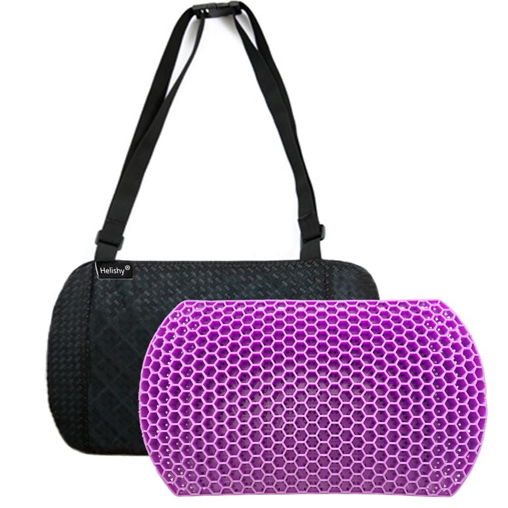 **Ergonomic Lumbar Support Pillow with Cooling Gel - Relieves Back Pain & Sciatica for Office, Car, and Home Chairs - Breathable Memory Foam Cushion with Adjustable Straps - Perfect for Work, Travel, and Long Sitting Sessions**