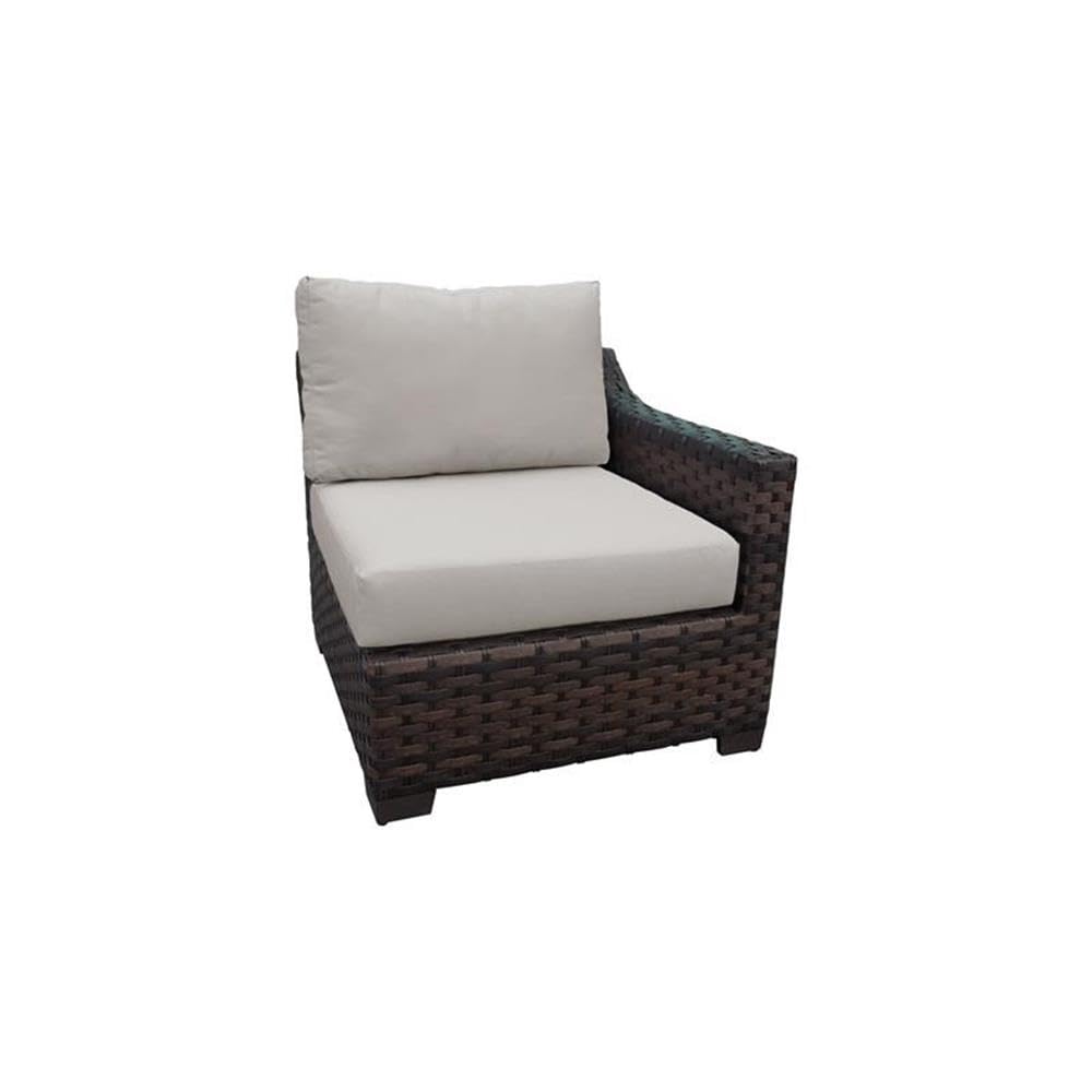 TK Classics Kathy Ireland River Brook 5-Piece Outdoor Wicker Patio Furniture Set in Ash - Perfect for Backyard, Garden, Poolside & Patio Relaxation