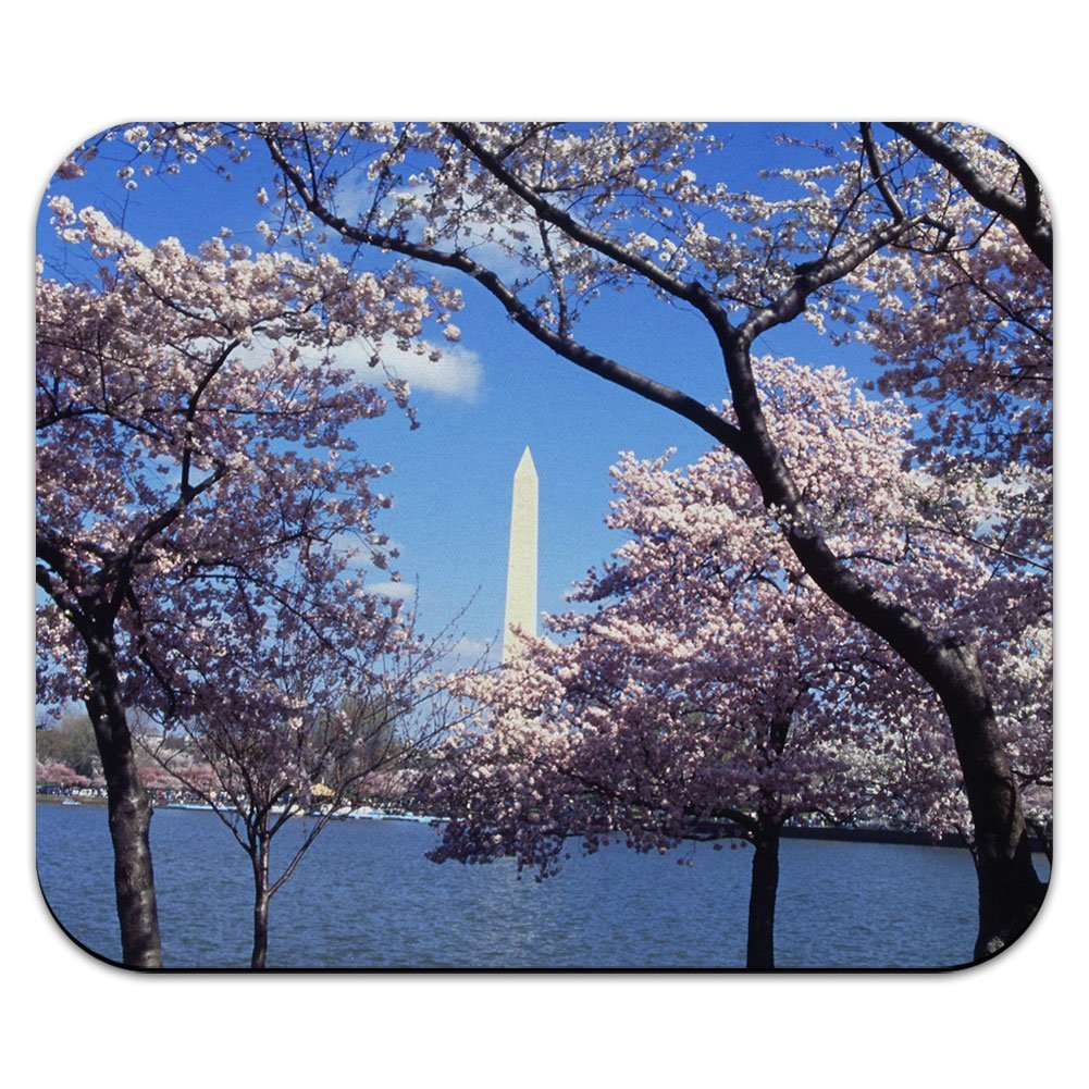 Cherry Blossom Mouse Pad - Washington DC Cherry Blossoms Design Non-Slip Mousepad for Office & Gaming - Perfect for Home, Work, and Computer Use