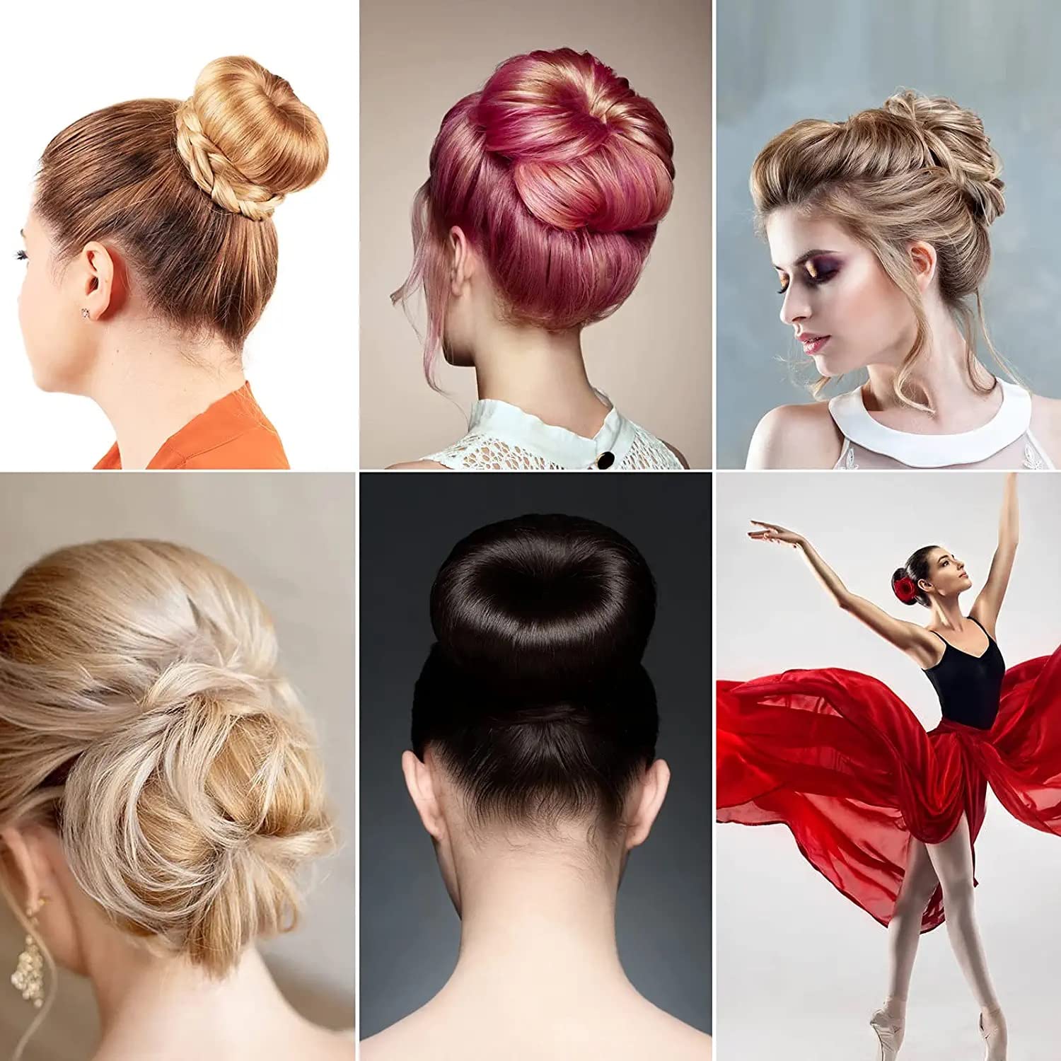 VSAKSH 2-Pack Professional Hair Bun Maker - Donut Bun Shaper for Ballet, Ballerina & Everyday Hairstyles - Easy Hair Styling Tool for Women & Kids - Perfect for Updos, Weddings & Dance Performances