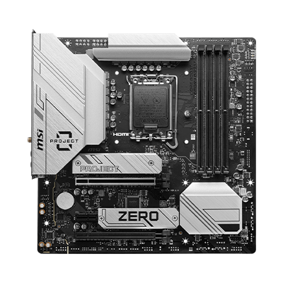 MSI B760M PROJECT ZERO Motherboard - DDR5, PCIe 4.0, WiFi 6 | Perfect for Gaming PC Builds & High-Performance Workstations