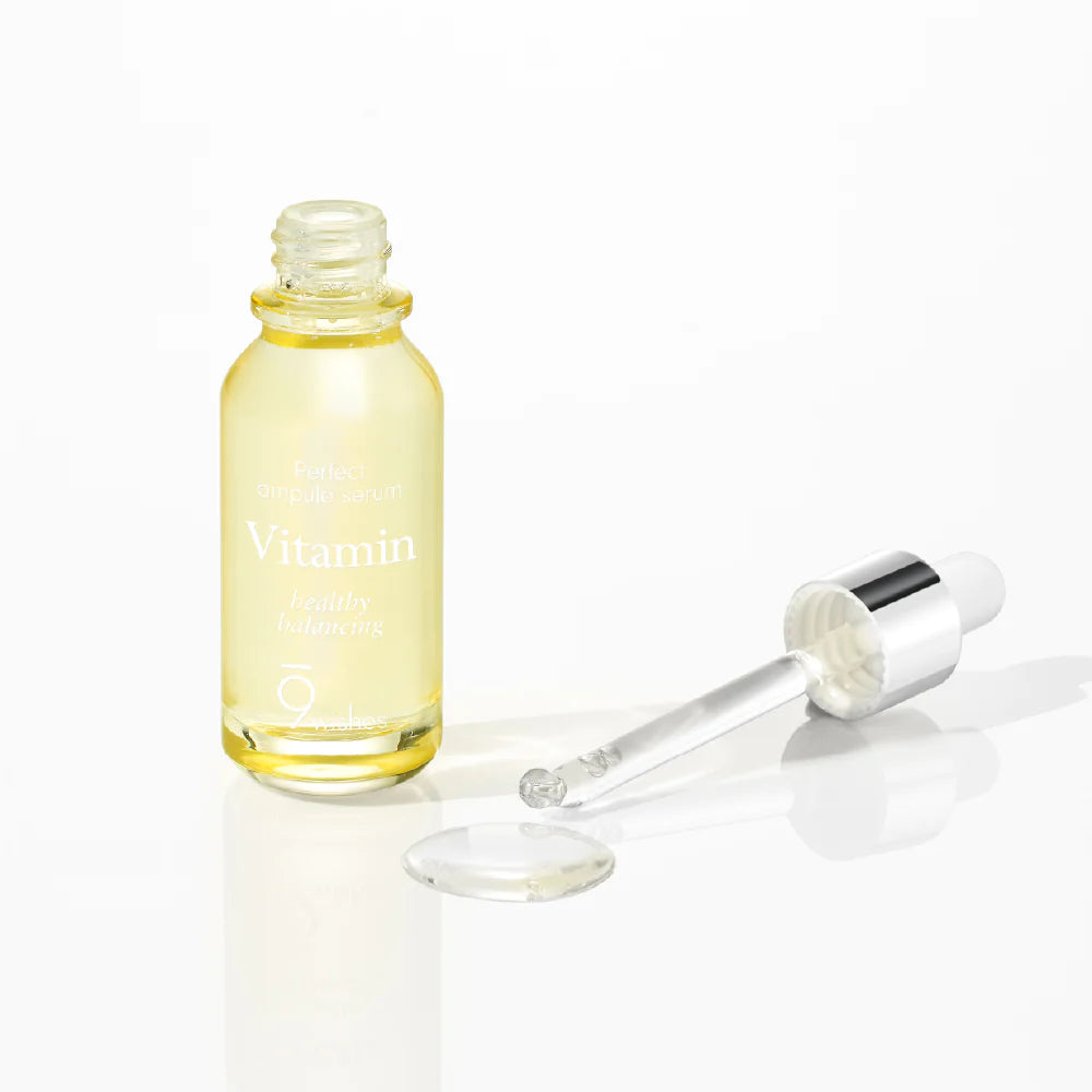 9wishes Mega Vitamin Ampoule Serum 25ml - Hydrating & Brightening Facial Treatment for Glowing Skin | Perfect for Daily Skincare Routine & Anti-Aging Care