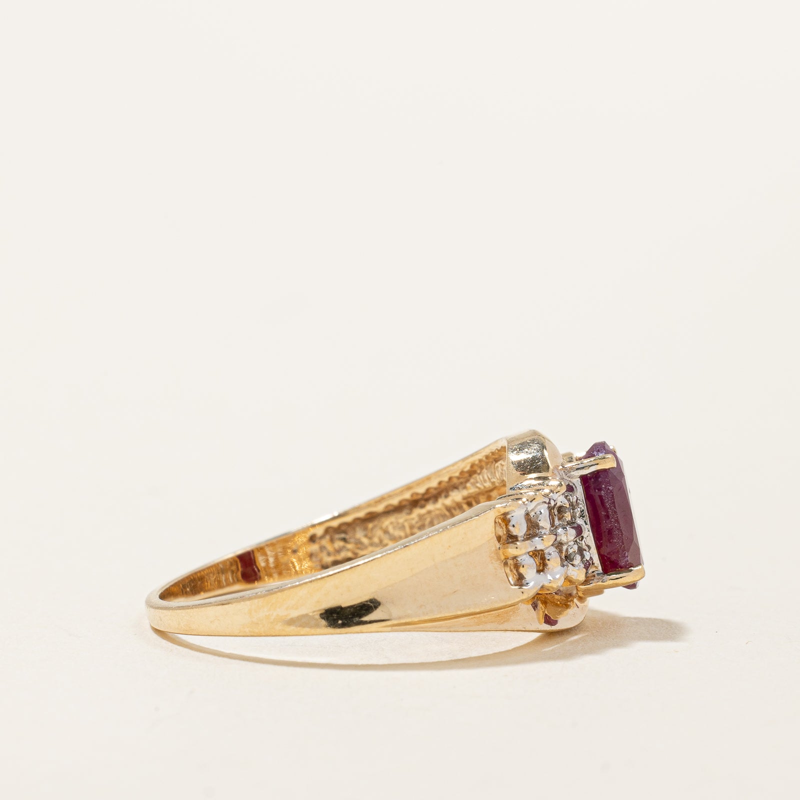 Elegant Oval Cut Ruby and Diamond Bypass Ring - 0.95ct Ruby with 0.02ctw Diamonds - Size 6.5 - Perfect for Engagement, Anniversary & Special Occasion Gifts