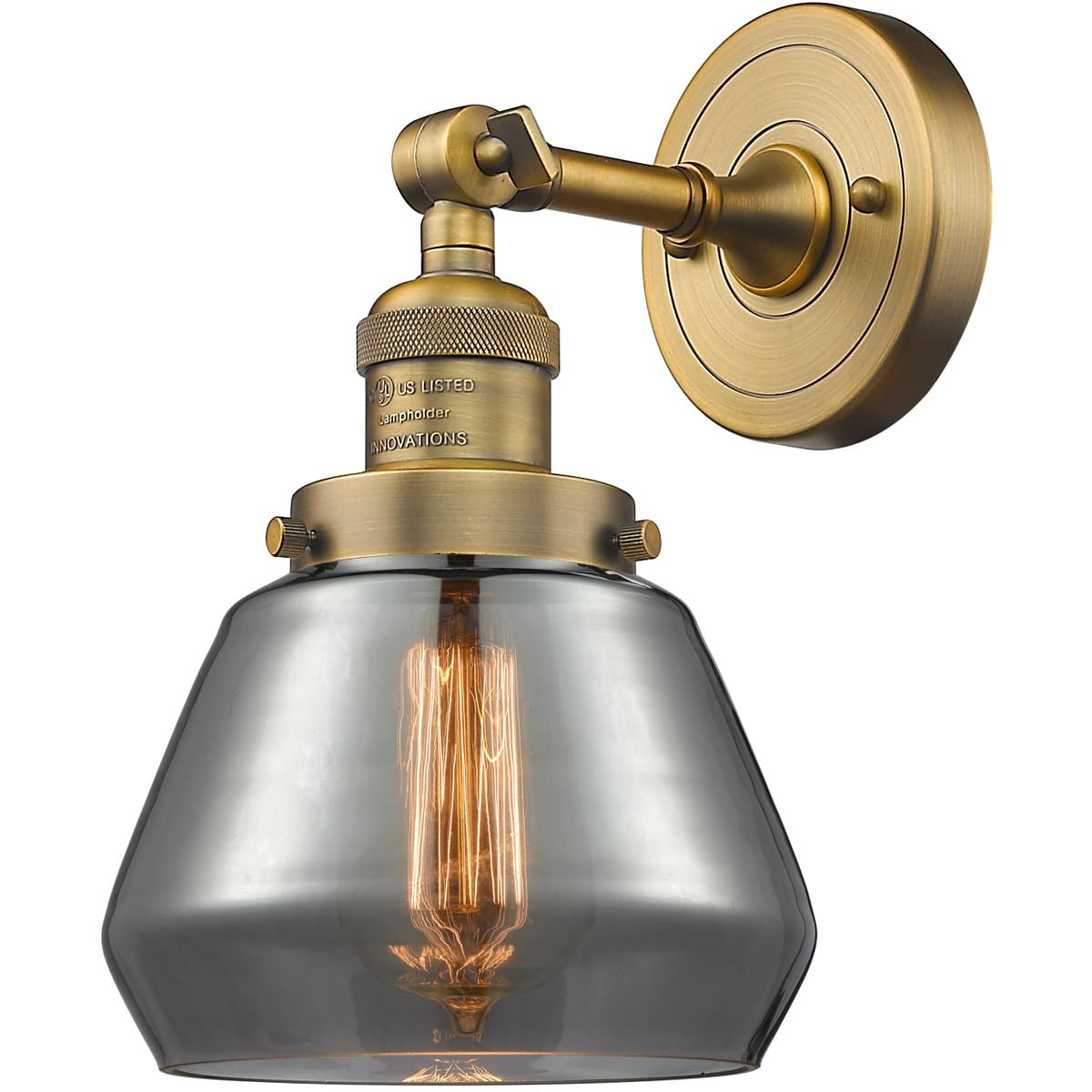 Innovations 201F-BB-G173-LED Brushed Brass Semi-Flush Mount Ceiling Light Fixture – Perfect for Bedroom, Hallway, and Kitchen Lighting