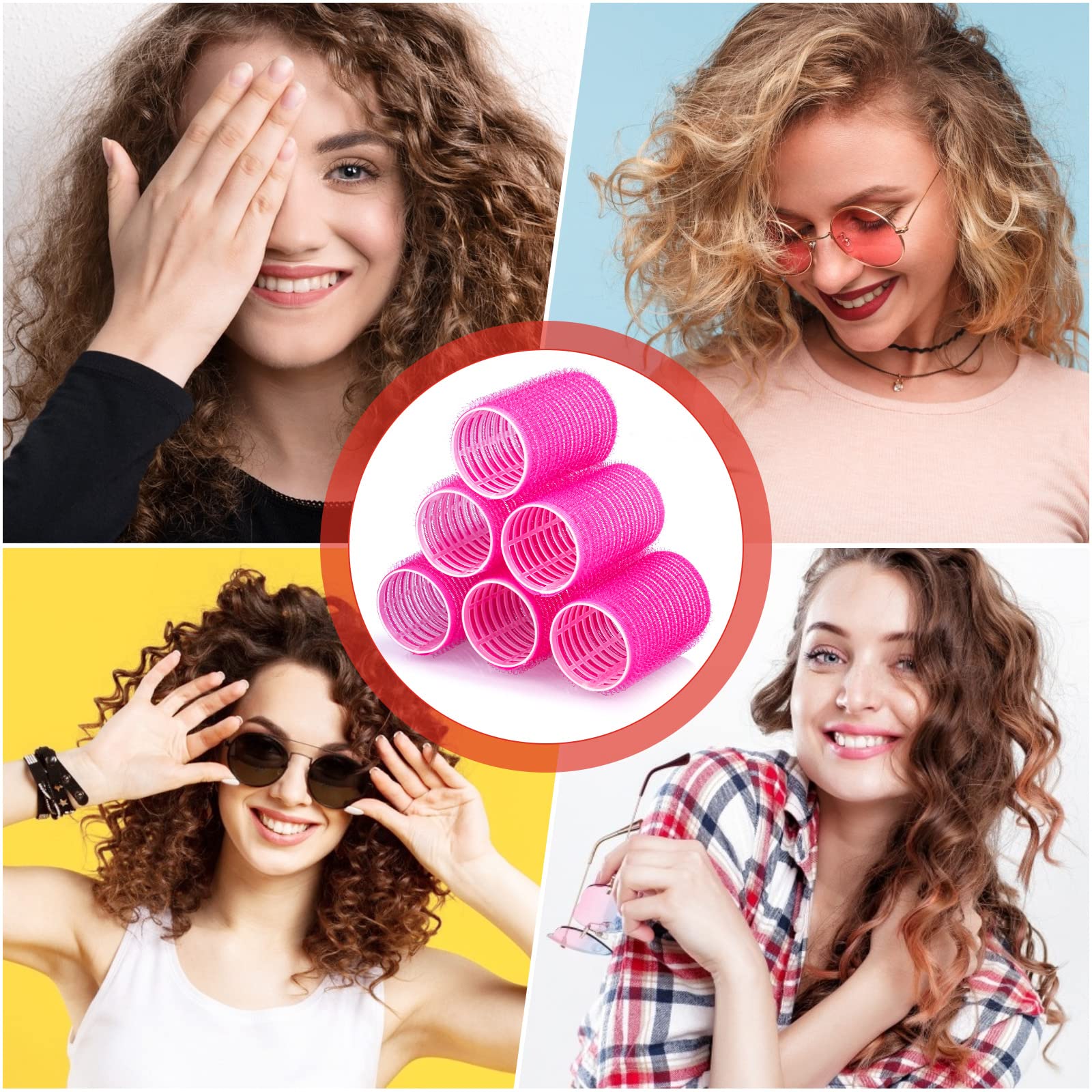 12PCS Self-Grip Hair Rollers with 12 Hair Clips - Soft Sponge Curlers for Long, Medium, Short, Thick & Thin Hair - Create Voluminous Curls & Waves at Home (Perfect for Styling, Parties & Everyday Looks)