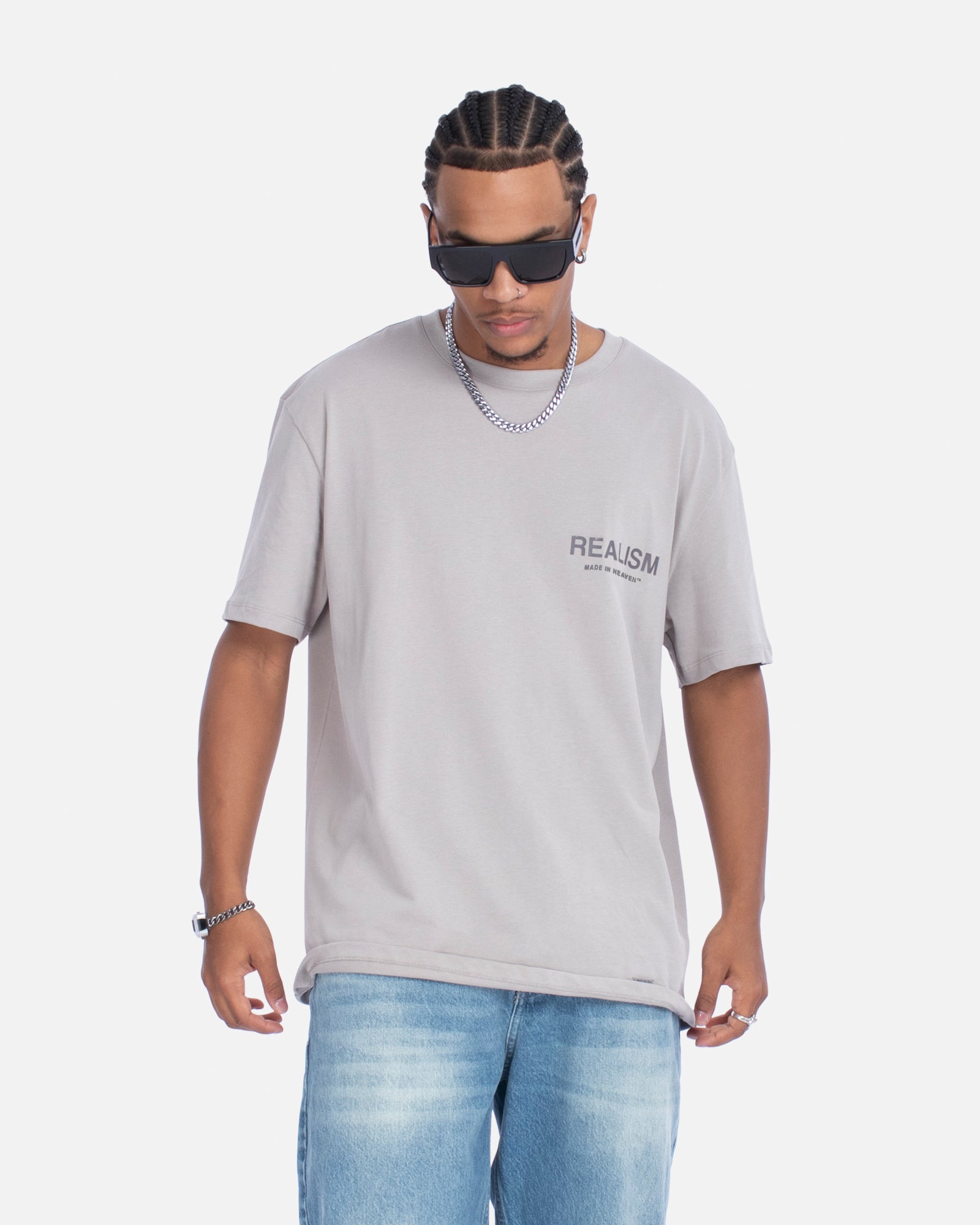 SSS Realism Heaven Logo Graphic T-Shirt - Smoke Grey - Stylish Streetwear for Men & Women - Perfect for Casual Outfits, Parties, and Everyday Wear