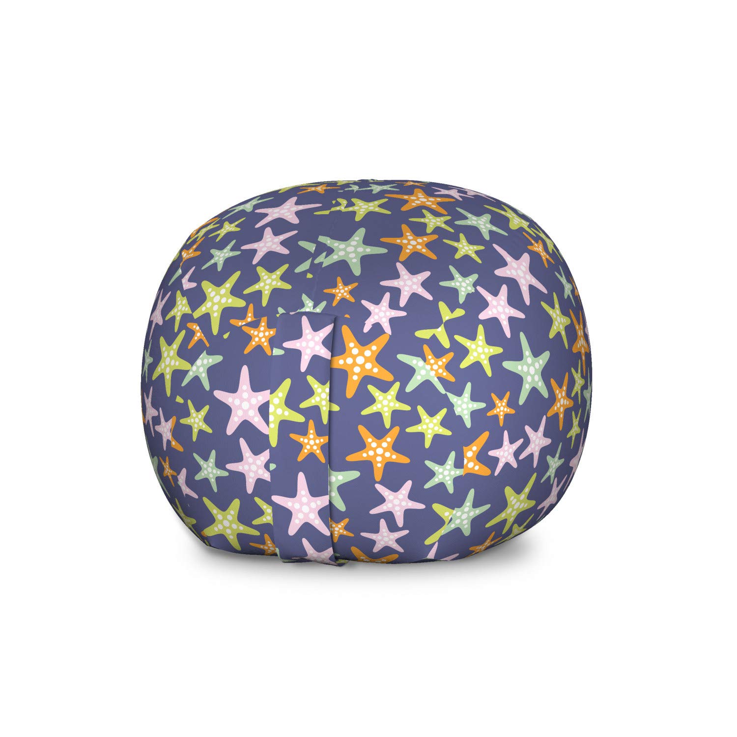 Ambesonne Starfish Storage Toy Bag Chair - Large Washable Stuffed Animal Organizer with Colorful Underwater Creatures Design | Kids' Room Decor, Playroom Storage, Beach Themed Nursery
