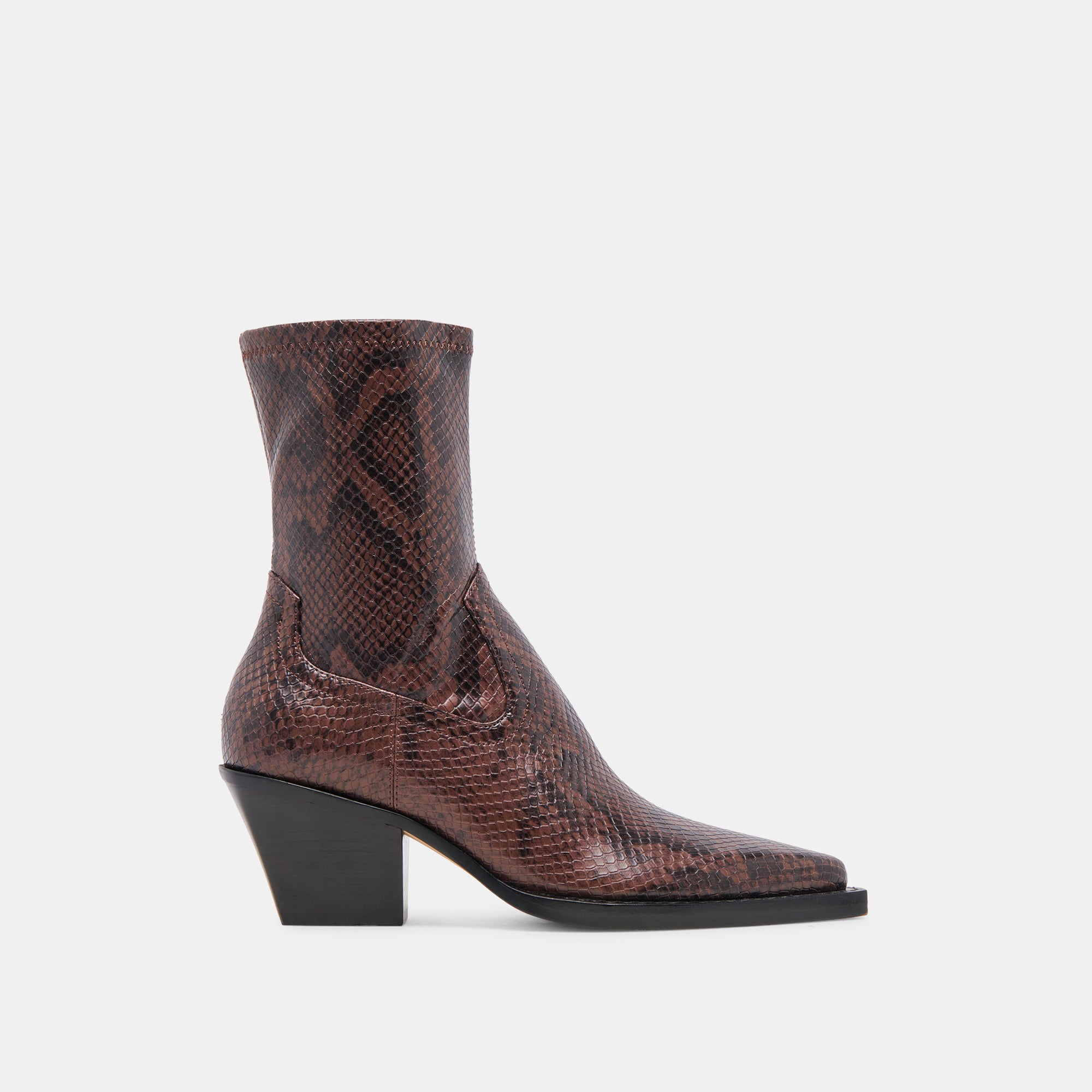 Rutger Boots Java Embossed Stella - Stylish Leather Ankle Boots for Women | Perfect for Casual Outfits, Office Wear & Night Out