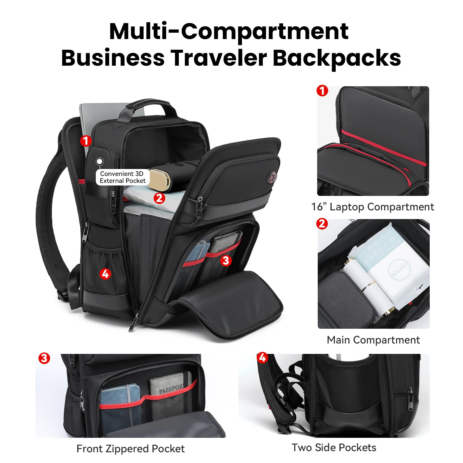 **CROSSGEAR 16 Inch Business Laptop Backpack for Men - Water Resistant USB Charging Travel Backpack, Airplane Carry-On & Office Commuter Daypack - Perfect for Work, Travel & Daily Use**