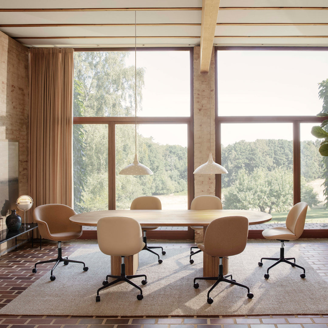 Bat Meeting Chair with 4-Star Base & Casters - Height Adjustable & Front Upholstered - Perfect for Office, Conference Rooms & Home Workspaces