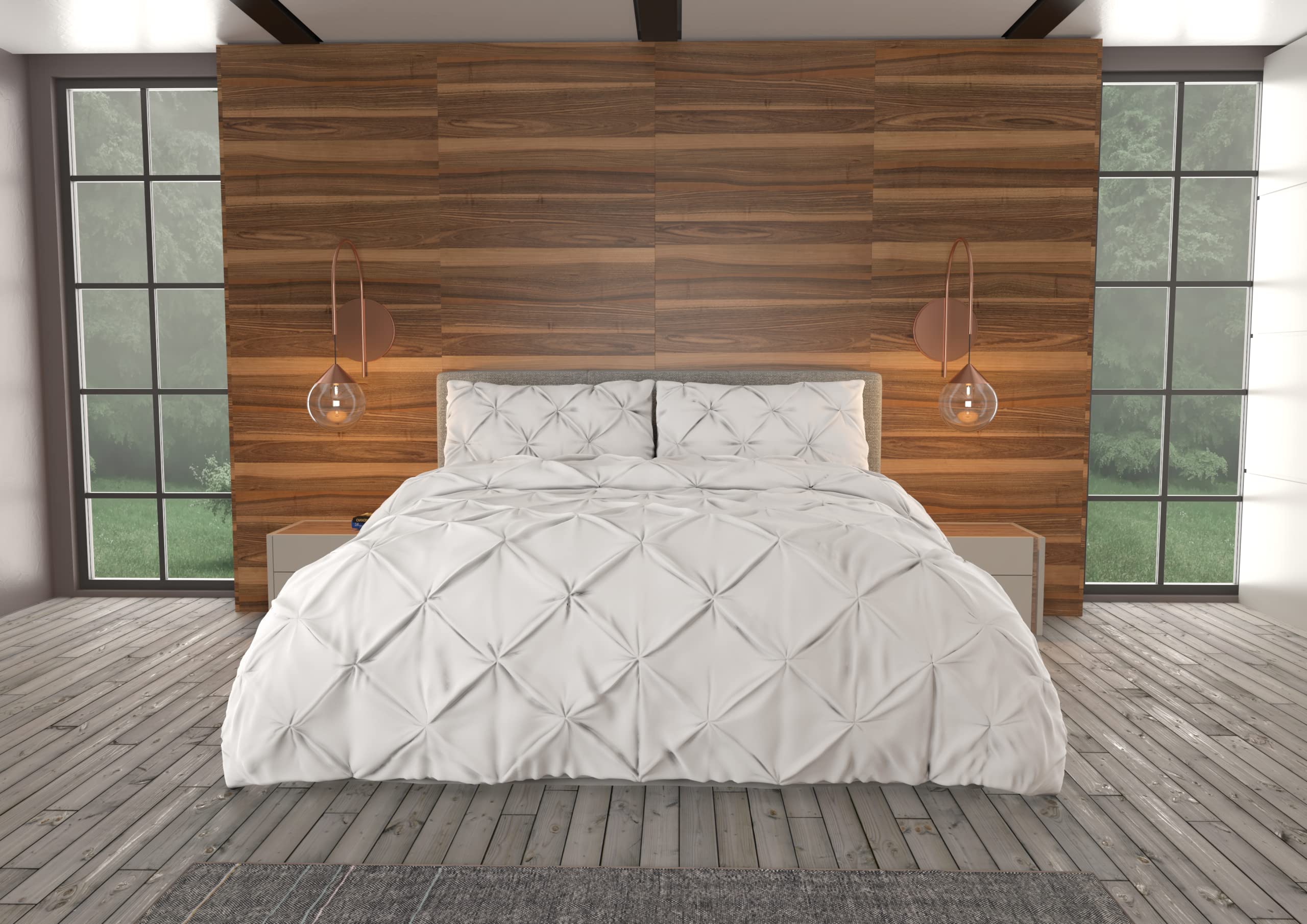 Nestl Twin Comforter Set - Pinch Pleat & Pintuck Design, Down Alternative Bedding Set for Twin/Twin XL Beds, Includes 1 Pillow Sham (2-Piece, White) - Perfect for Guest Rooms, Dorms & Cozy Bedrooms