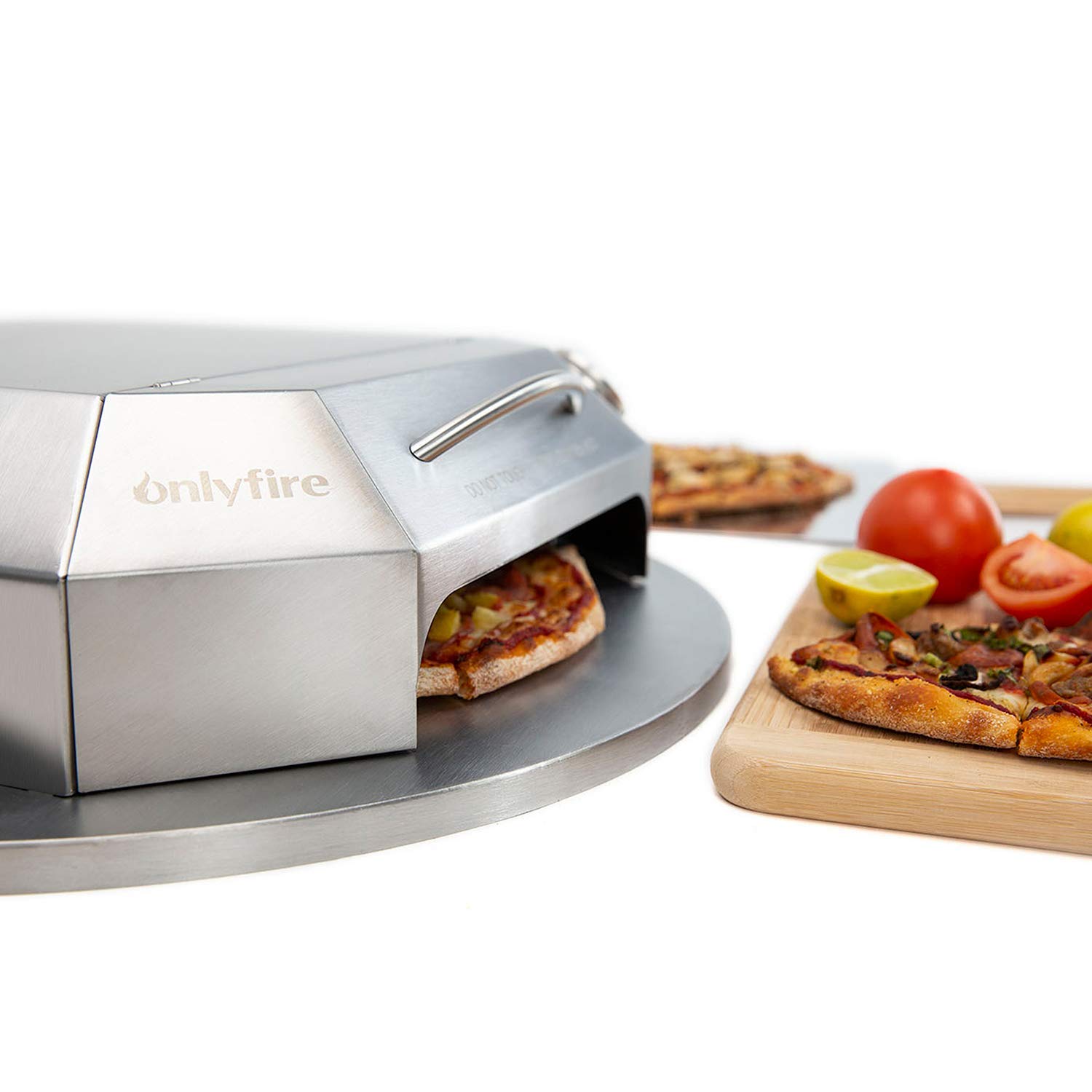 OnlyFire 22 Inch Stainless Steel Pizza Oven Kit for Charcoal Kettle Grill - Outdoor Pizza Maker Set with Pizza Chamber, Stone, Peel & Thermometer | Perfect for Backyard BBQs, Camping & Outdoor Cooking Parties