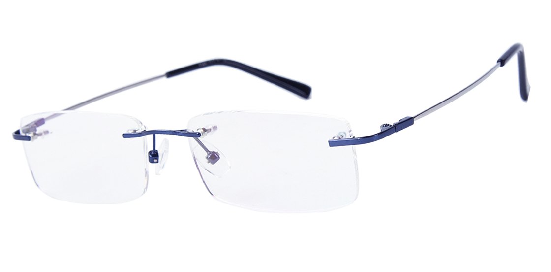 Agstum Blue Light Blocking Glasses - Lightweight Flexible Rimless Titanium Alloy Eyeglass Frames with Clear Lens for Computer Work, Gaming & Screen Time Protection