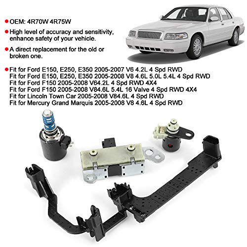 4Pcs Solenoid Valve Kit OE 4R70W for Ford E150 E250 E350 2005-2007 V6 4.2L 4 Spd RWD - Transmission Repair & Replacement Parts - Perfect for DIY Mechanics & Auto Shops