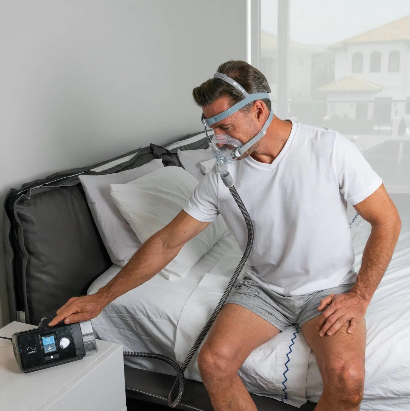 Premium Full Face CPAP Mask with Headgear for Sleep Apnea - Comfortable & Adjustable for Side Sleepers - Ideal for Home & Travel Use