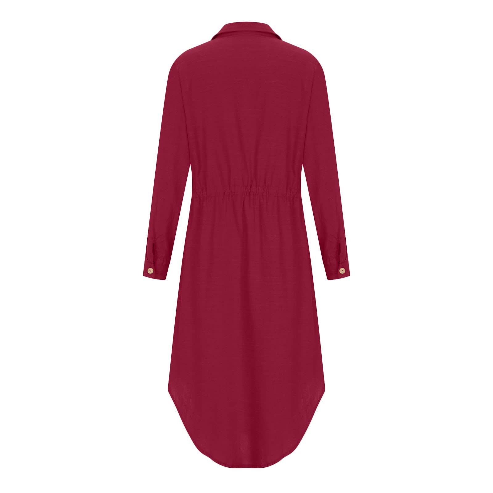Women's Cotton Linen T-Shirt Dress - Casual Loose Button Down Lapel Maxi Kaftan Dress Plus Size Long Summer Dress for Beach, Vacation and Everyday Wear