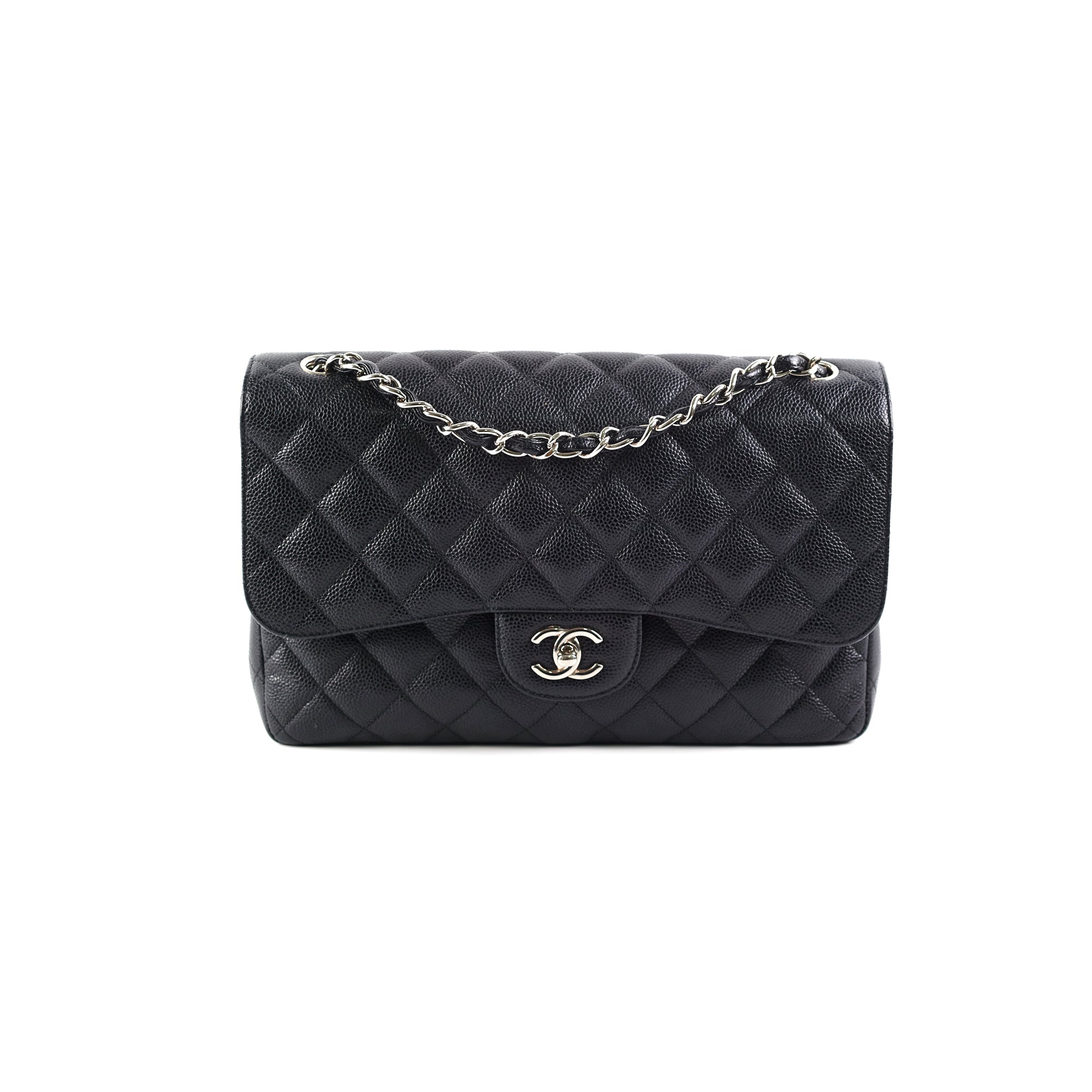 Chanel Quilted Caviar Leather Double Flap Jumbo Bag in Black | Luxury Designer Handbag for Women | Perfect for Evening Events, Work & Travel