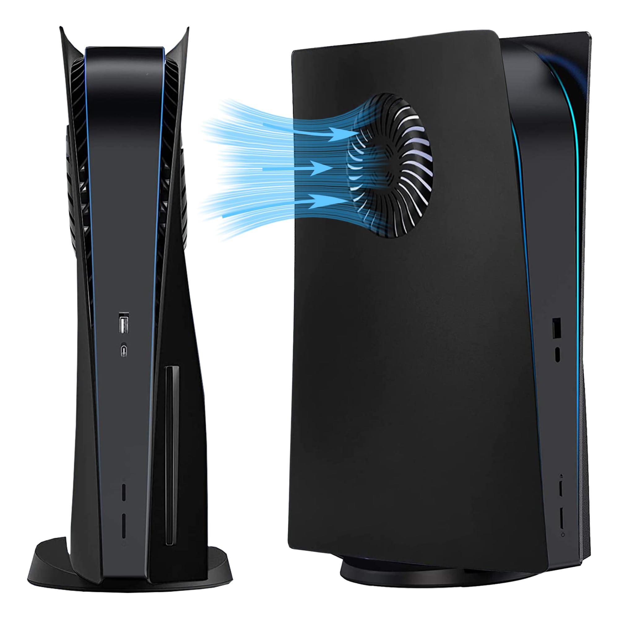 PS5 Faceplate Cover with Cooling Vent - Shockproof ABS Case for Disc Edition - Gaming & Home Decor