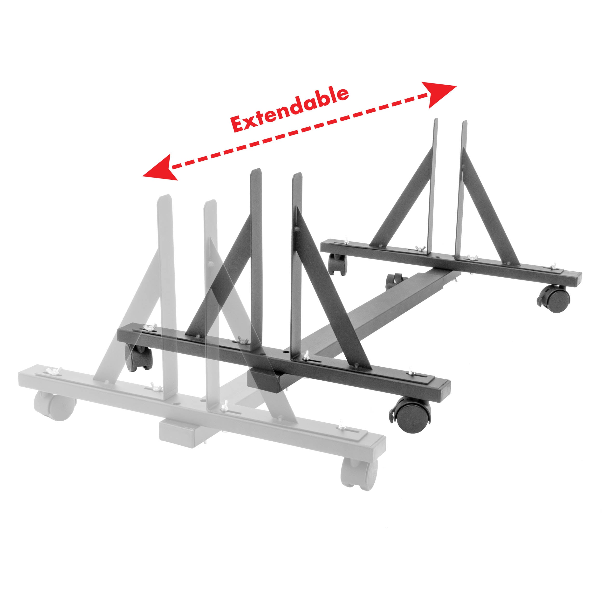 Heavy Duty Steel Polyboard Stand with Wheels - Mobile Storage Rack for Warehouses, Garages & Retail Stores