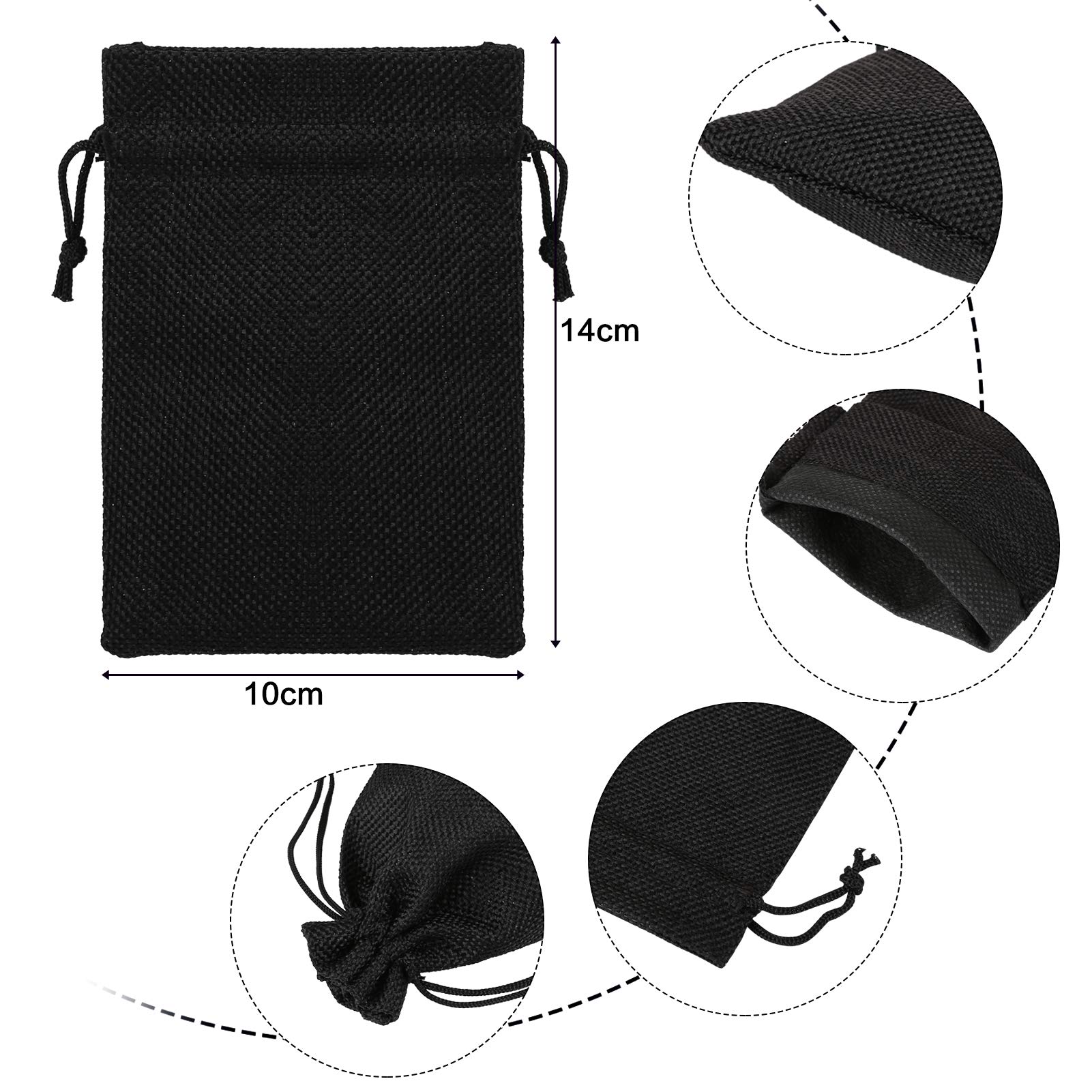 24-Piece Natural Burlap Drawstring Bags - Linen Gift Pouches for Jewelry, Wedding Favors, Party Gifts & DIY Crafts - Eco-Friendly Small Black Sacks for Handmade Presents & Event Decorations