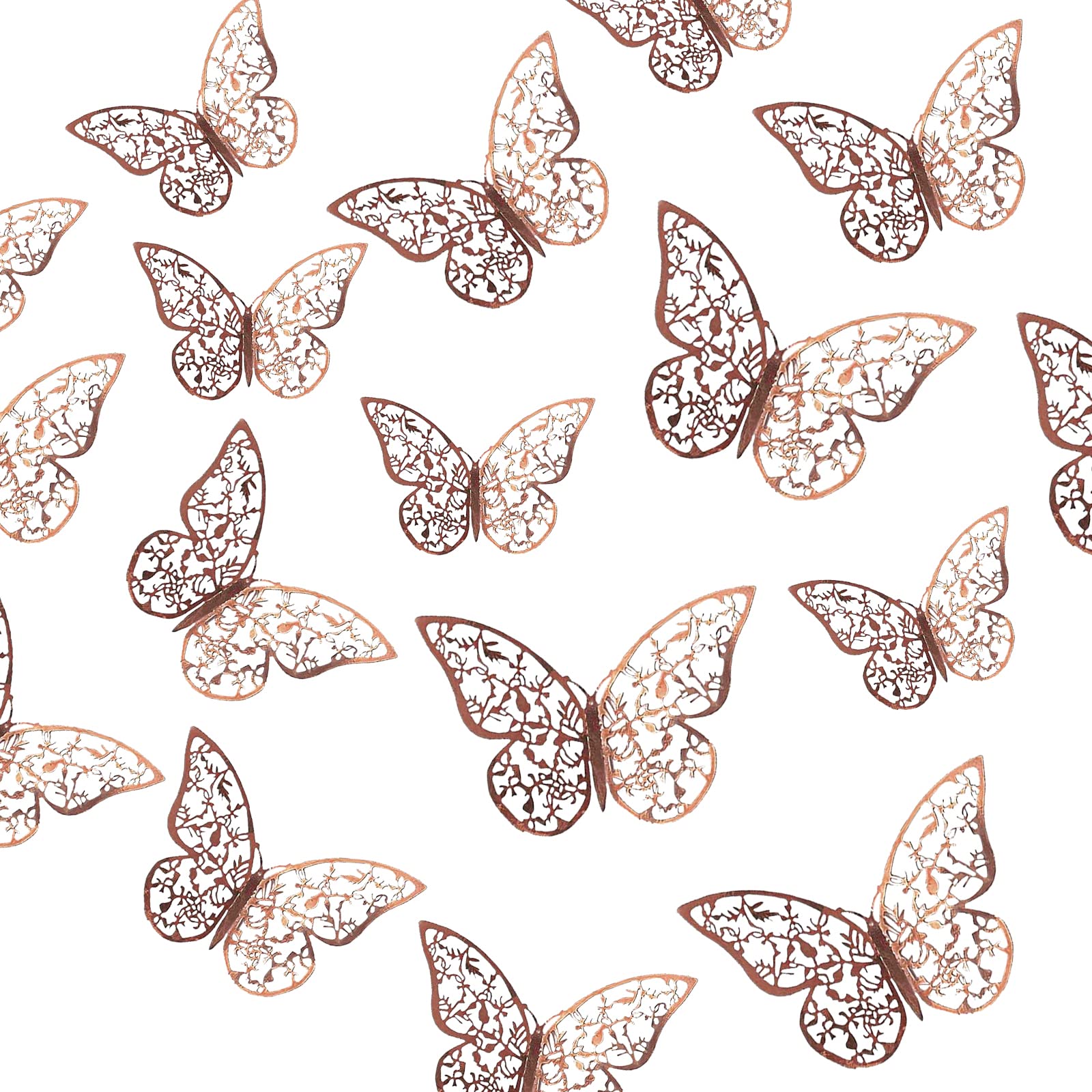 3D Butterfly Wall Decor Stickers - 24Pcs in 3 Sizes, Rose Pink - DIY Room Decor for Kids Bedroom, Nursery, Classroom, Party & Wedding - Perfect for Cake Decorations, Birthday Gifts & Home Decoration