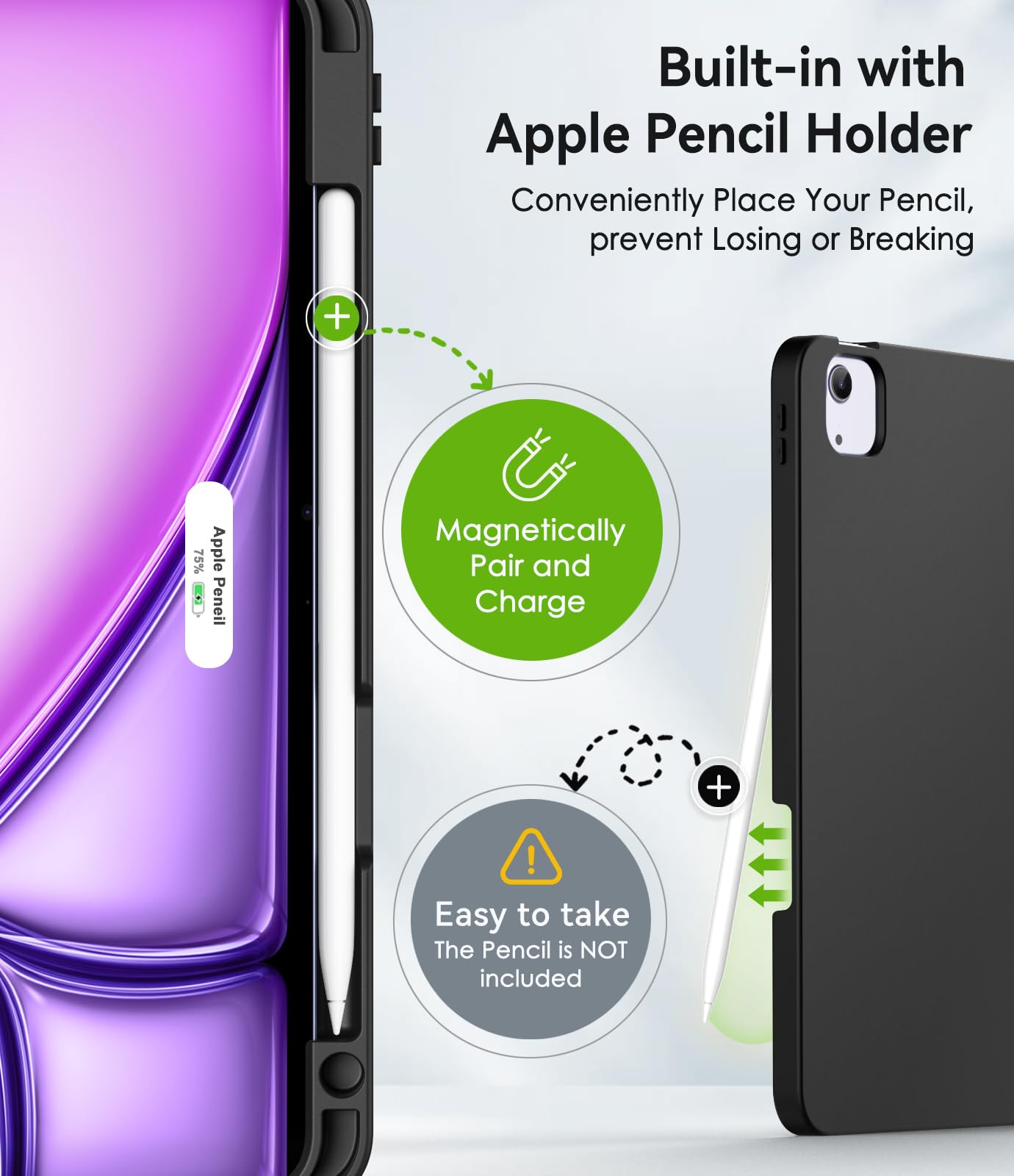 Premium Marble Pink iPad Case for iPad Air 5th/4th Gen & iPad Pro 11 inch - Slim Folio Cover with Apple Pencil Holder, Multi-Angle Stand, Auto Wake/Sleep | Perfect for Work, School & Travel Protection