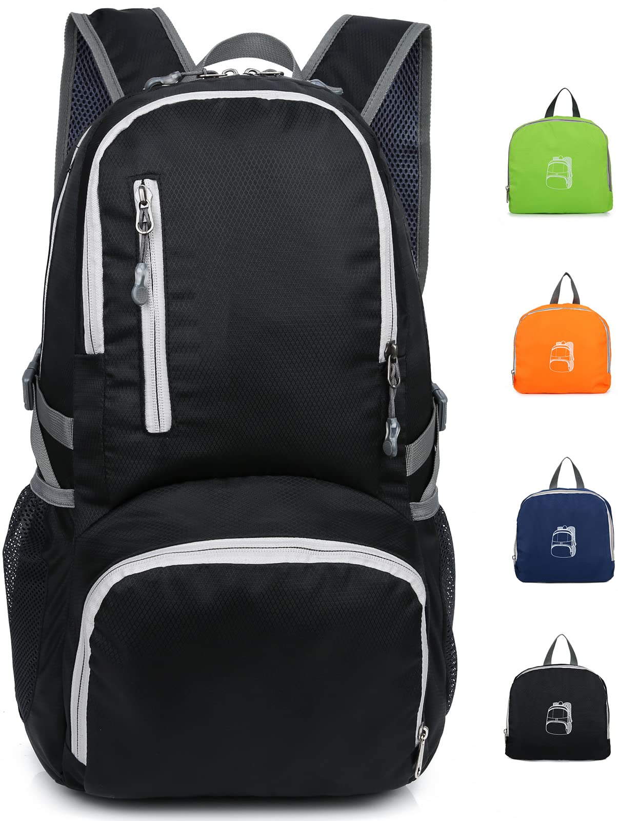 Oliomp 35L Lightweight Waterproof Hiking Backpack - Foldable Travel Backpack for Men & Women - Perfect for Camping, Outdoor Hiking, Cycling & Travel Adventures (Black)