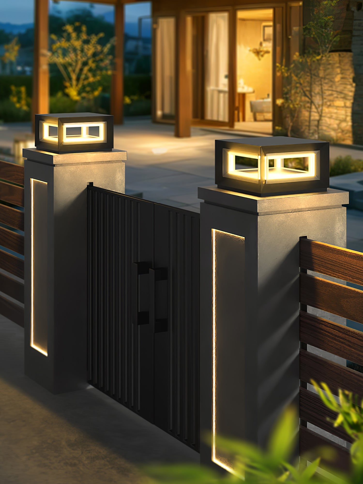 Solar Powered LED Light Cube Outdoor Post Light - Waterproof & Durable for Garden, Pathway, and Patio Lighting