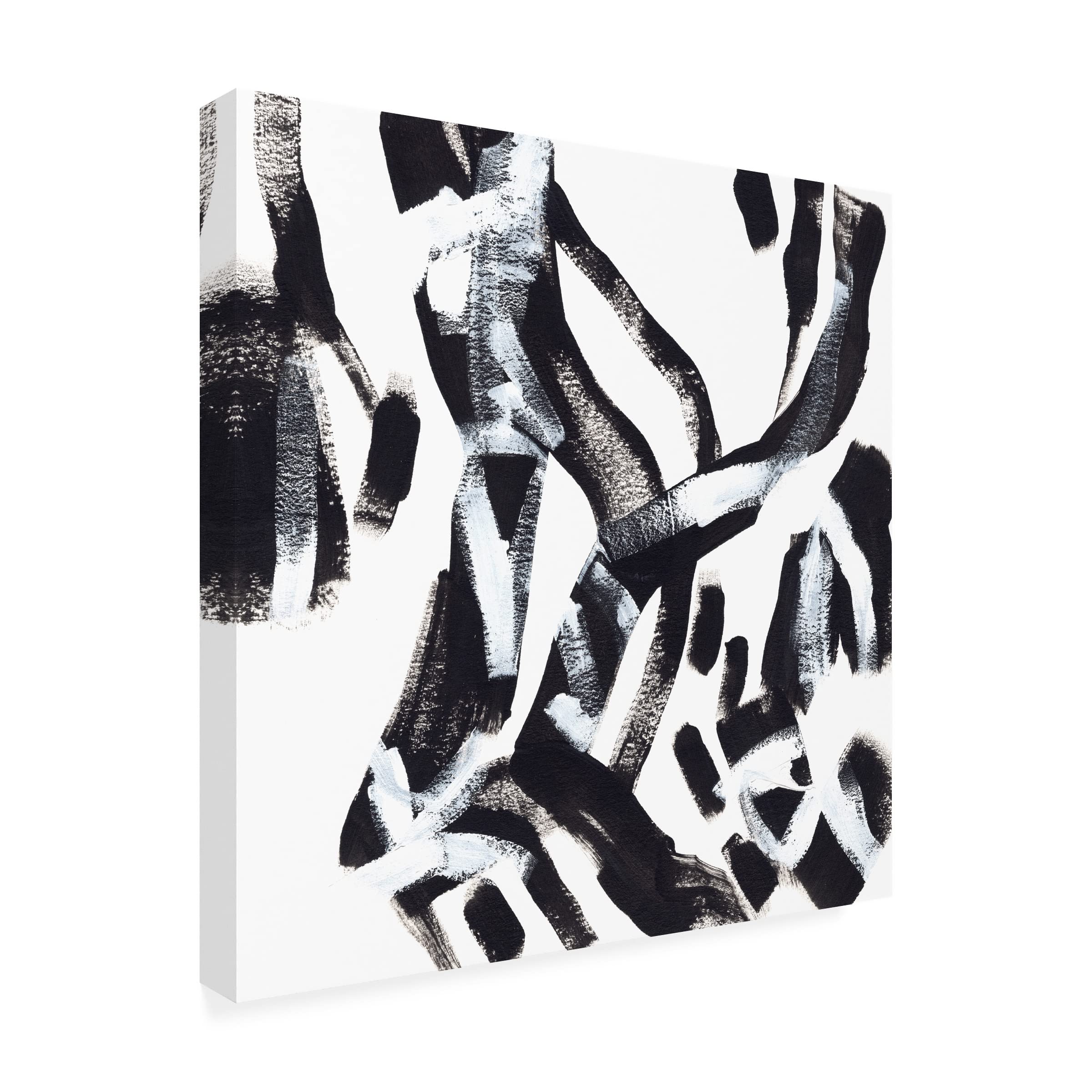 Trademark Fine Art 'Onyx Code IV' Abstract Canvas Painting by June Erica Vess - Modern Wall Art for Living Room, Bedroom & Office Decor
