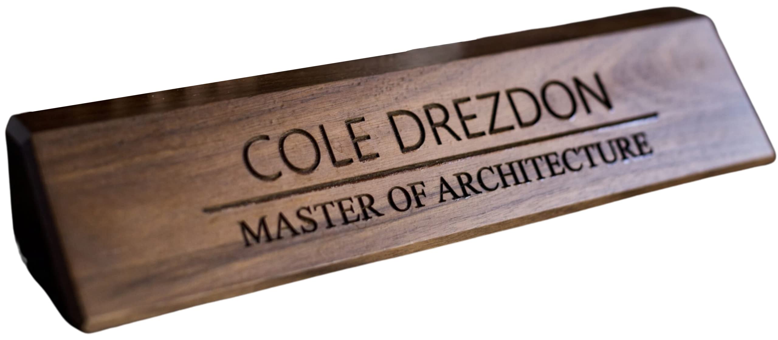 Personalized Walnut Office Desk Name Plate - Custom Engraved Name Plates for Desks & Office Decor - Unique Gift for Coworkers, Teachers, Graduates - Perfect for Corporate Offices, Home Workspaces & Graduation Gifts