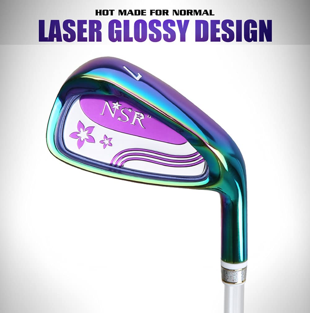 **Women's Right-Handed Golf 7 Iron Club with Graphite Shaft in Purple – Perfect for Beginners & Intermediate Golfers on the Course**