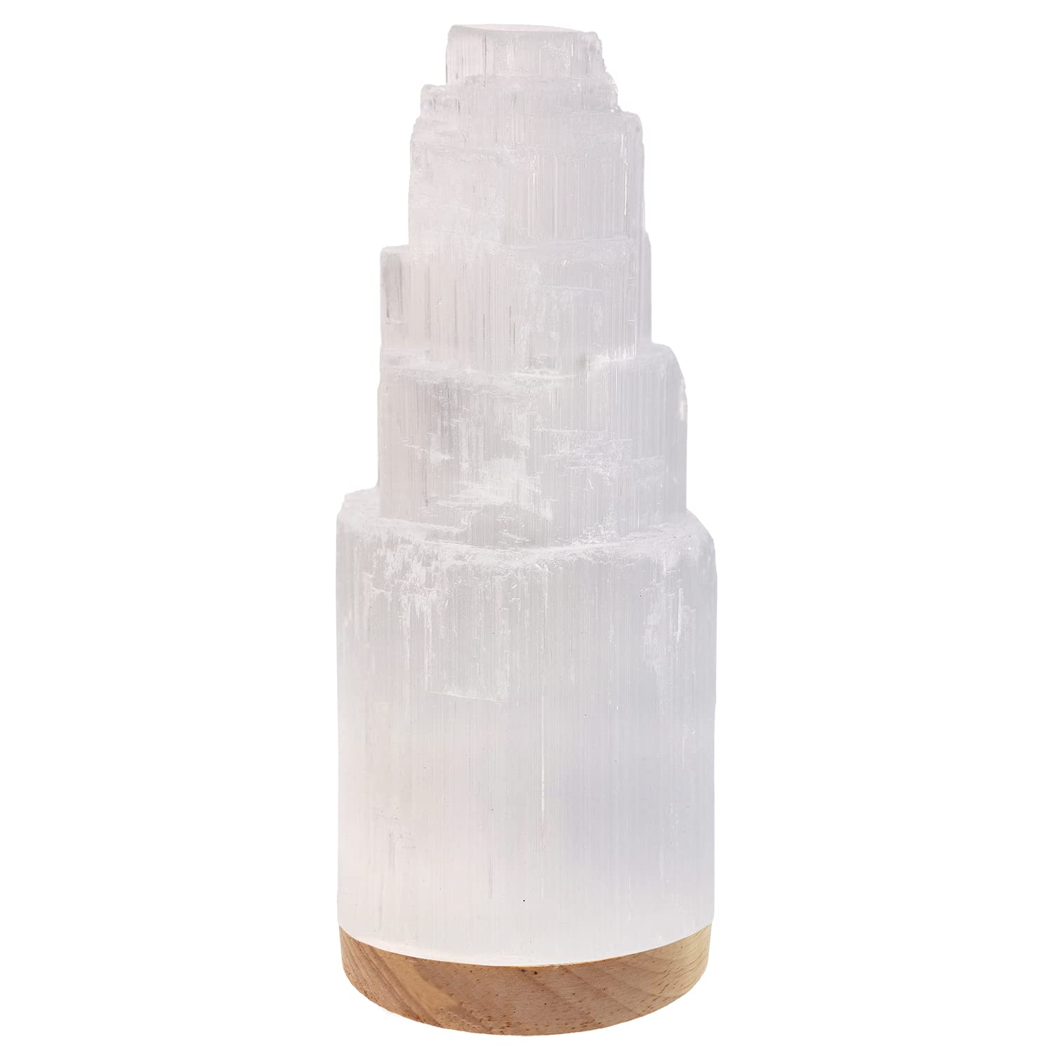Handcrafted Moroccan Selenite Crystal Lamp 25cm - Natural Anxiety Relief, Healing & Meditation, Smudging & Energy Charging Station (ETL Certified) - Perfect for Yoga Studios, Bedrooms & Spiritual Spaces