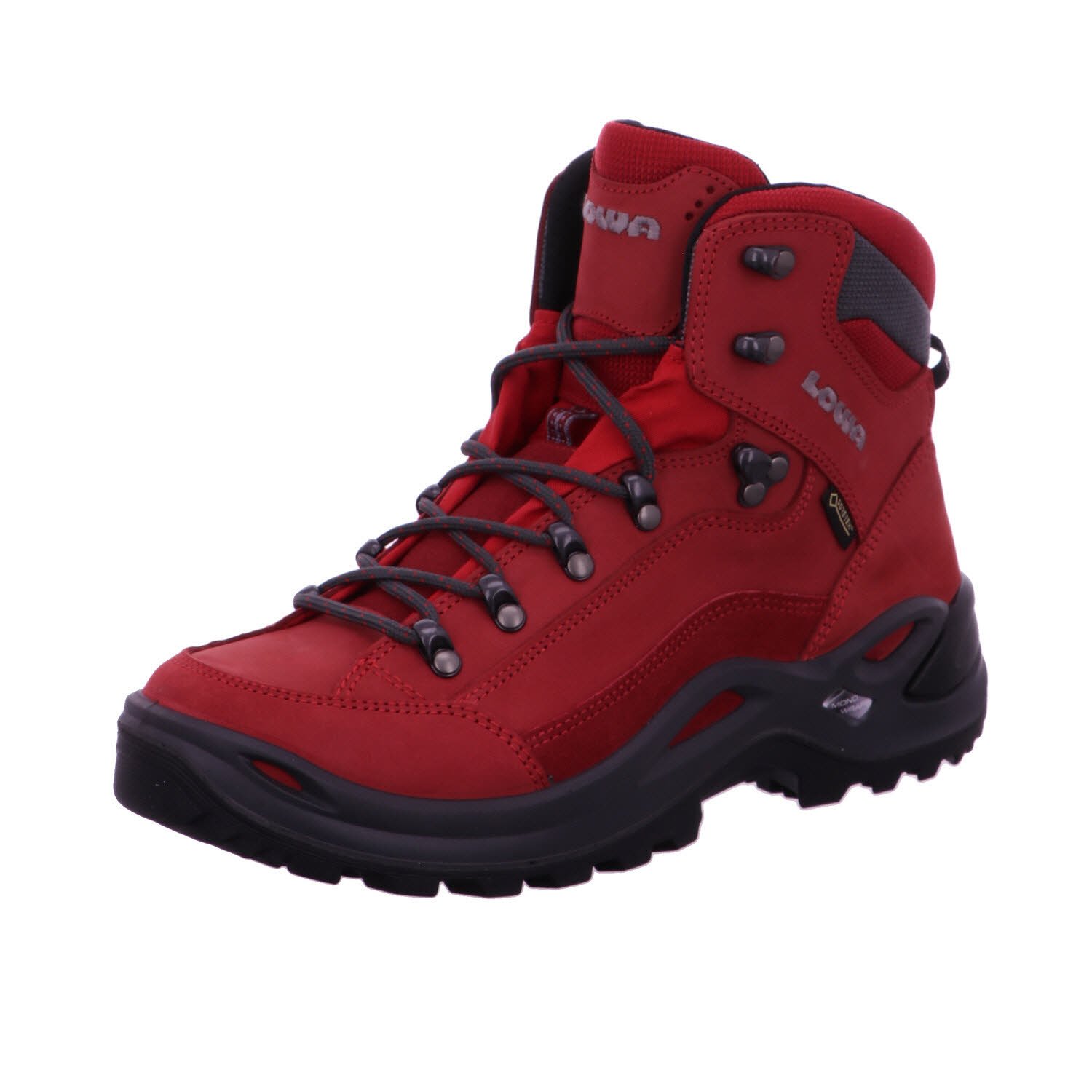 Lowa Renegade GTX Mid Hiking Boots for Women - Waterproof Ankle Support Hiking Shoes, Breathable & Durable Outdoor Footwear (Red, Size 6.0) - Perfect for Trail Hiking, Backpacking & Mountain Adventures