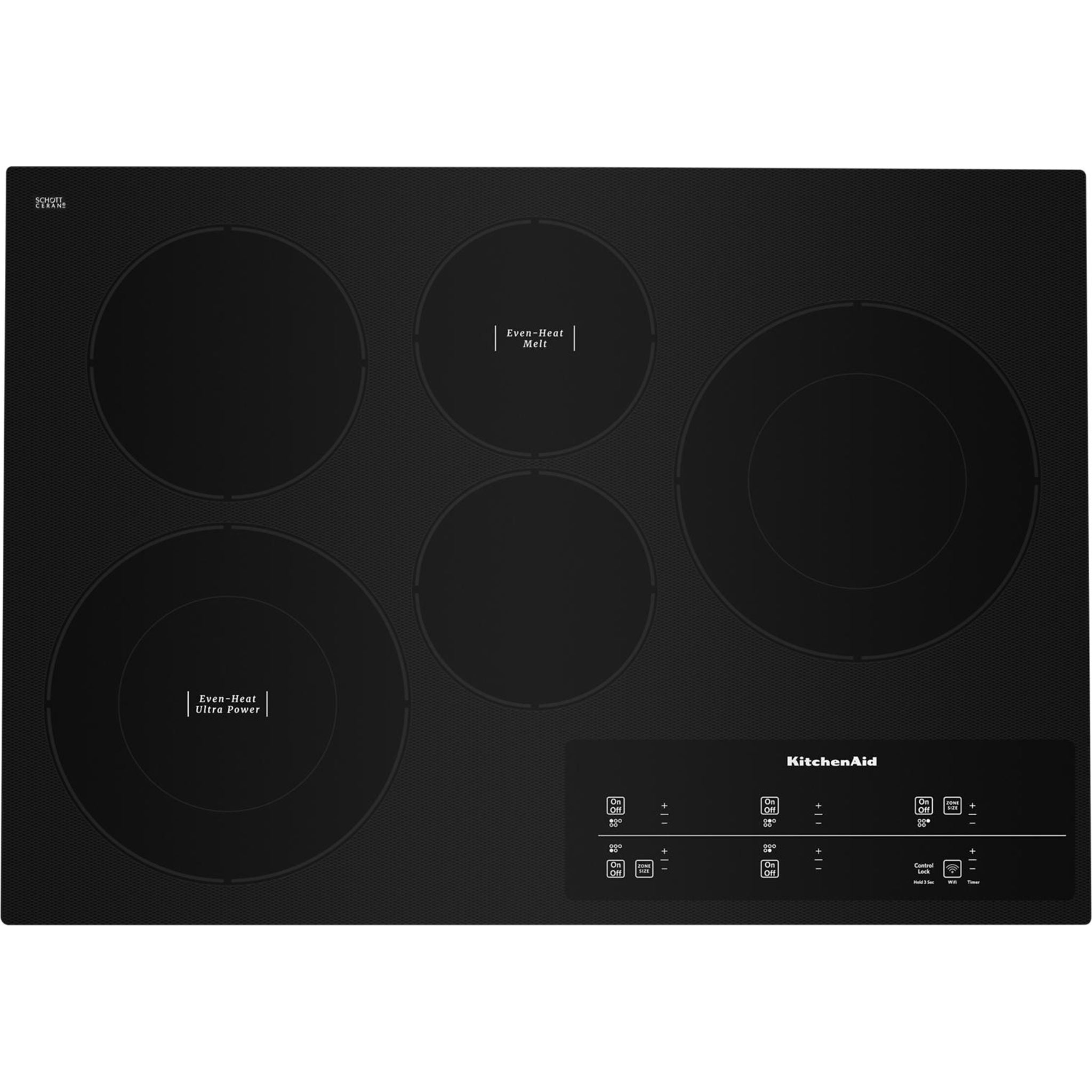 KitchenAid 30-Inch Electric Cooktop with 5 Sealed Burners - KCES950KBL Black | Perfect for Home Kitchens & Cooking Enthusiasts