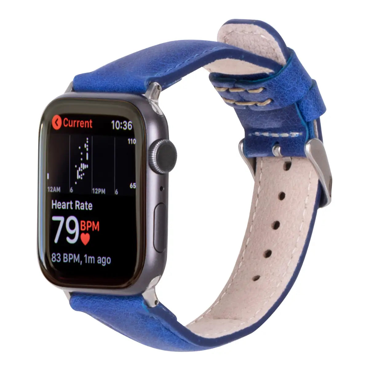 Premium Blue Leather Apple Watch Band - Classic & Durable Strap for Men & Women - Perfect for Work, Gym & Everyday Wear