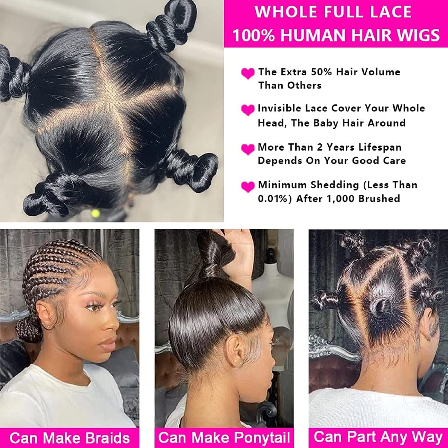 16 Inch Brazilian Virgin Human Hair Wig - Full Lace Straight HD Wig with Pre-Plucked Hairline & Bleached Knots | Natural Look for Daily Wear, Cosplay & Special Occasions