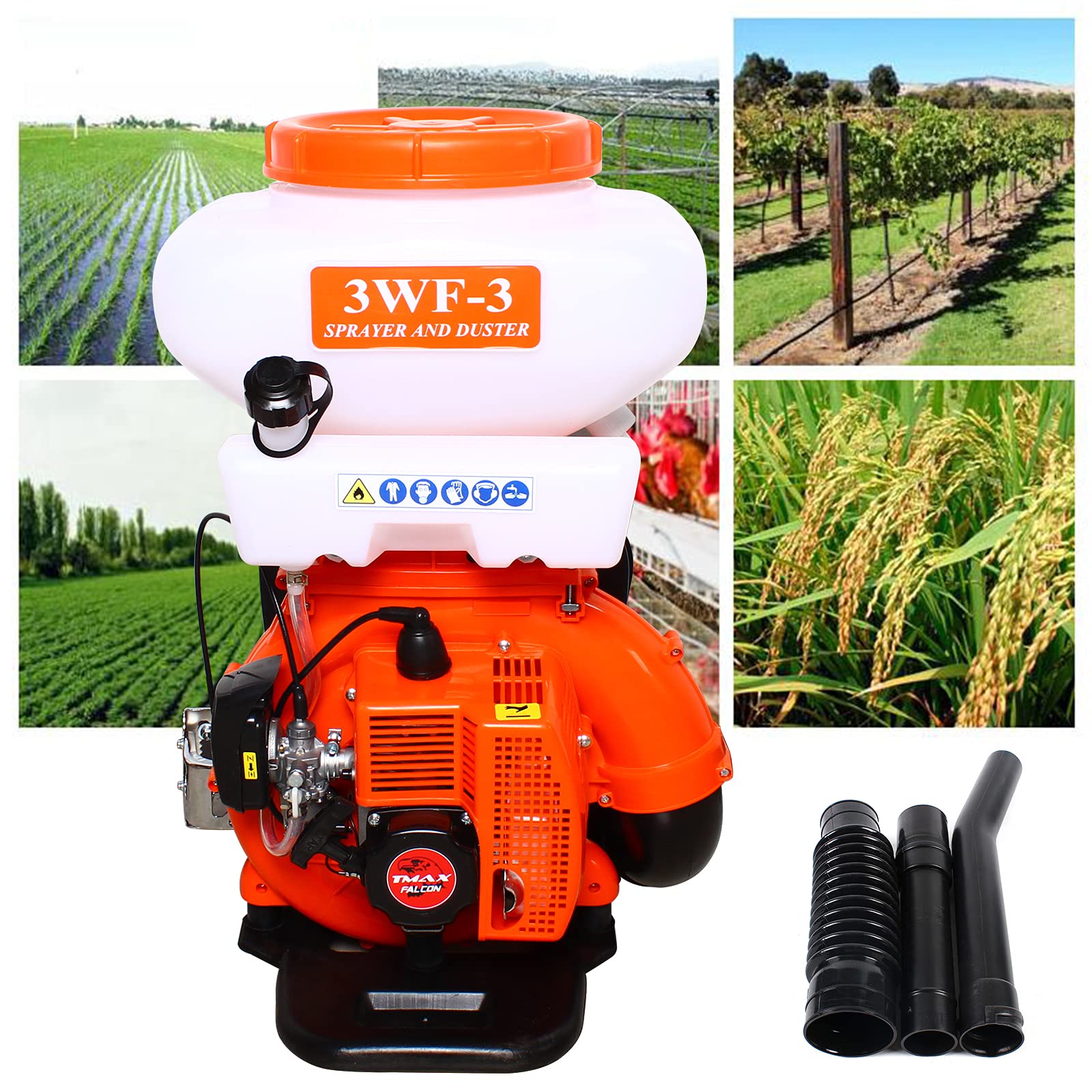 3-in-1 Gas Powered Backpack Fogger Sprayer & Leaf Blower - 3.7 Gallon Heavy Duty ULV Machine with Extended Hose for Garden, Lawn, and Agricultural Spraying | Perfect for Pest Control, Disinfection, and Crop Maintenance
