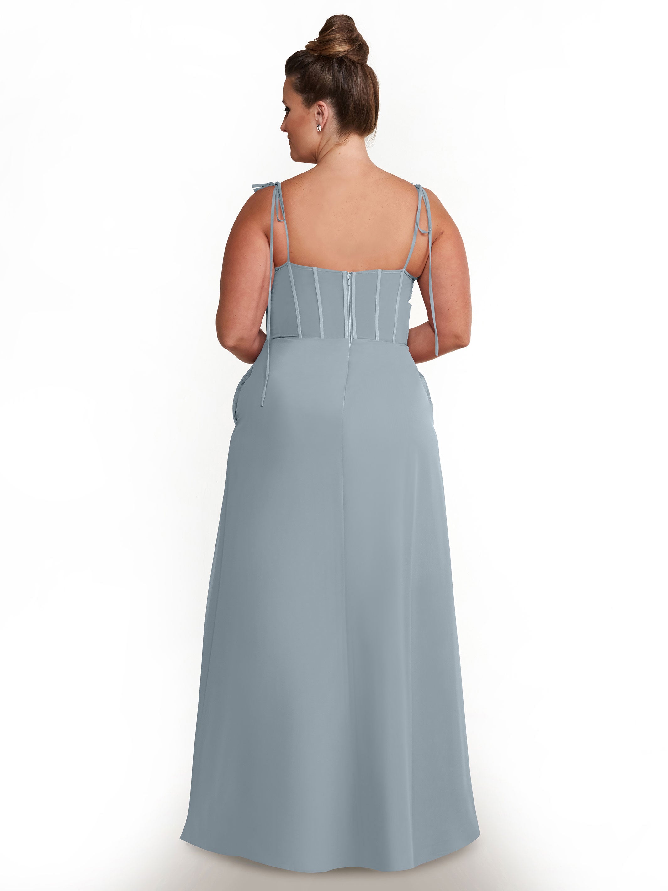 Elegant 80144 Chiffon A-Line Bridesmaid Dress with V-Neck & Spaghetti Straps - Perfect for Weddings, Formal Events & Special Occasions
