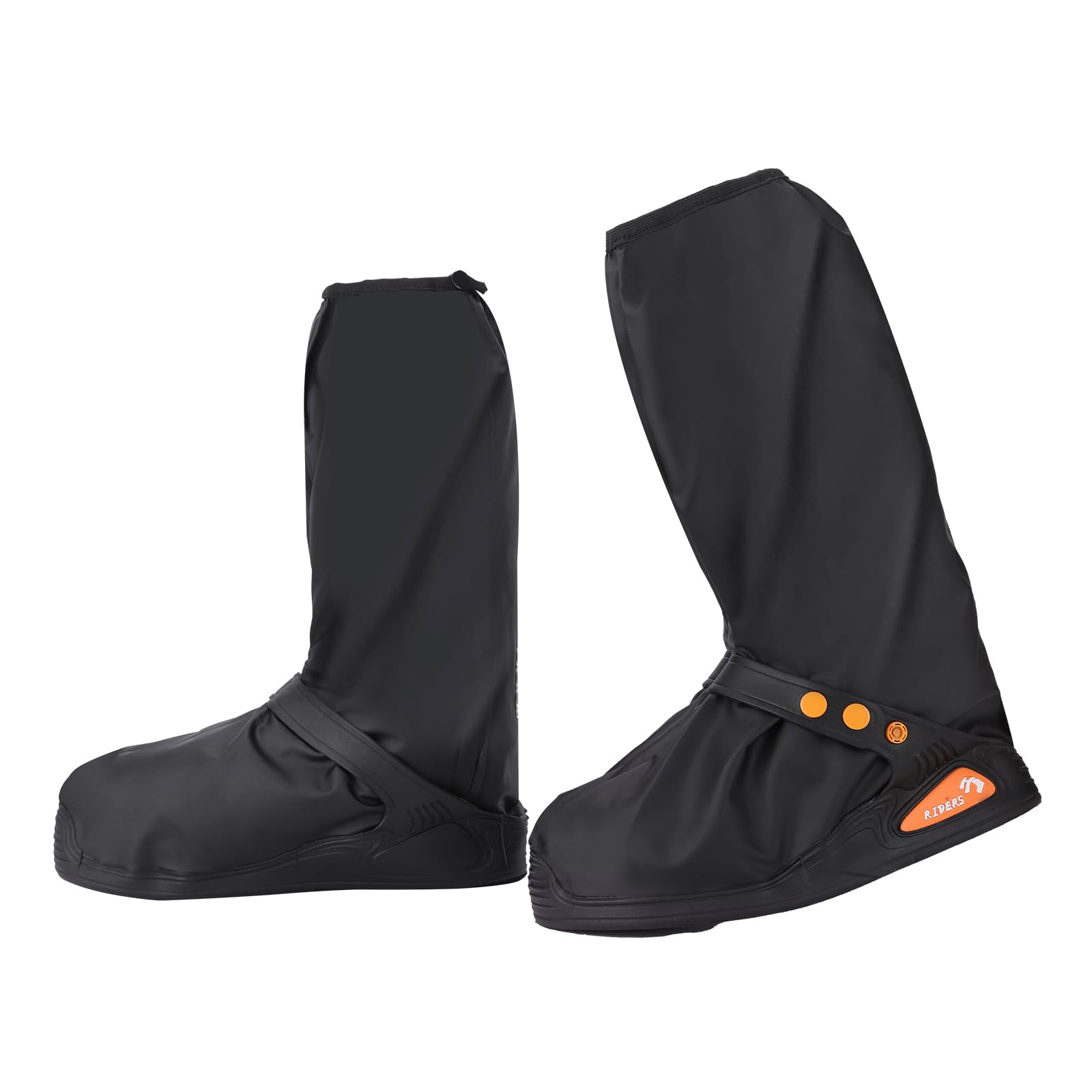 Waterproof Unisex Reflective Rain Shoe Covers - Anti-Slip Reusable PVC Overshoes for Men & Women (Large Size) - Perfect for Hiking, Commuting & Outdoor Work in Wet Weather
